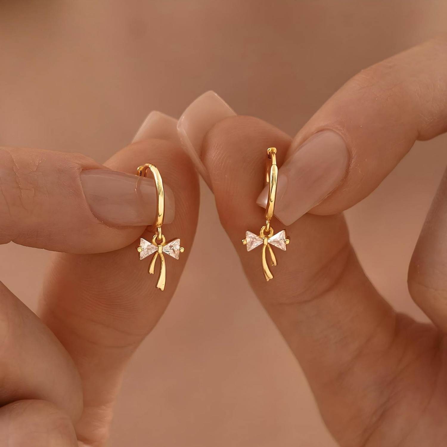 Ribbon Bow Huggie Earrings Bow Dangle Earrings for Women Birthday Gifts Christmas Gifts for Her - soufeelau