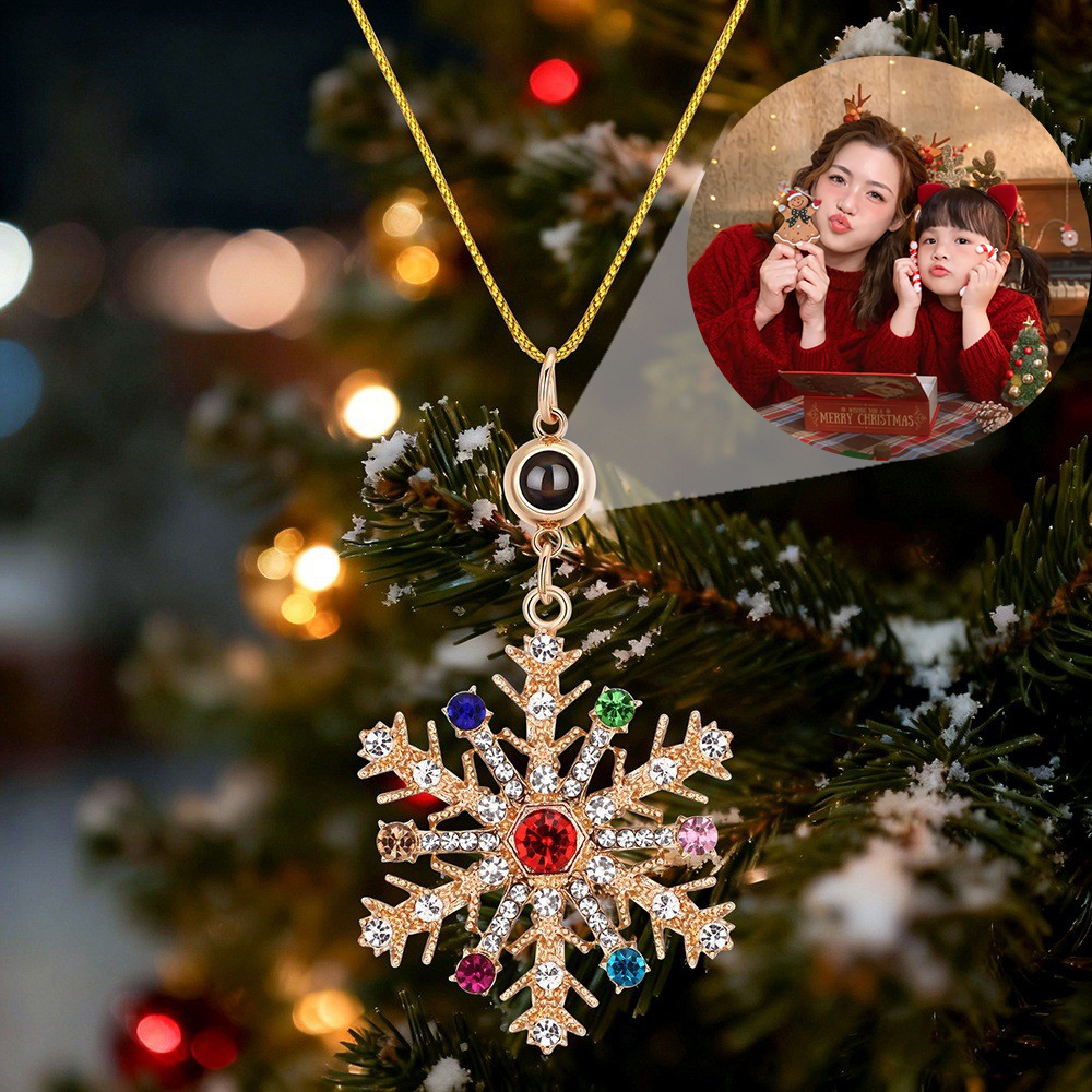 Custom Photo Projection Ornaments Christmas Tree Snowflake Ornaments Christmas Gifts - soufeelau