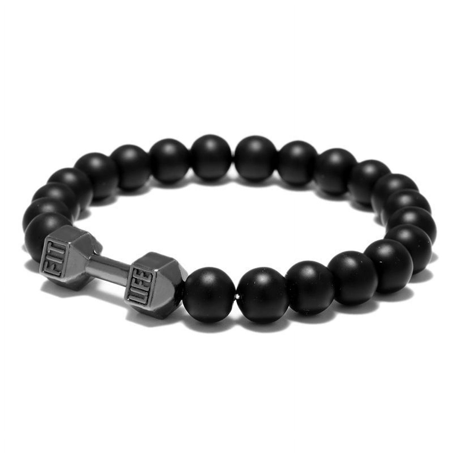 Metal Dumbbell Beads Bracelet Fitness Jewelry for Weightlifting Enthusiasts Sporty Accessory - soufeelau