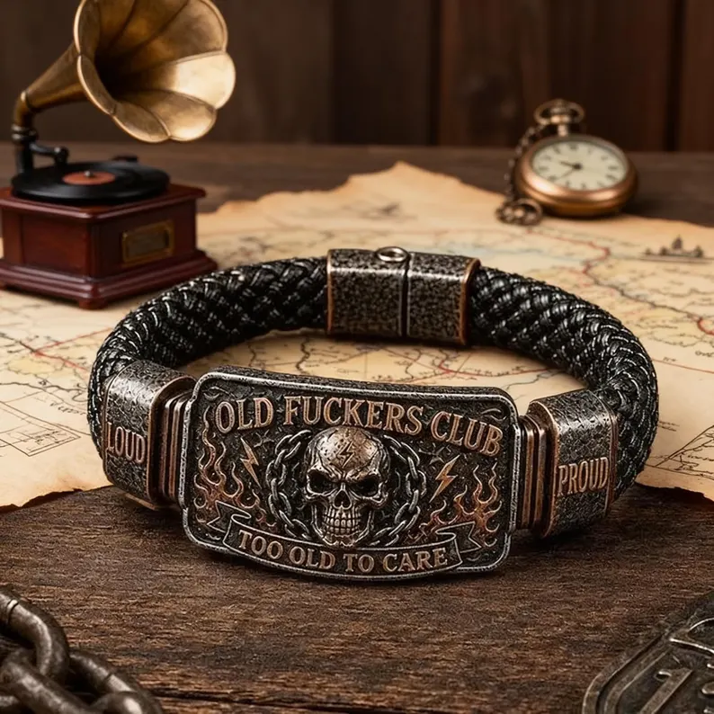 Vintage Wild Freedom Leather Bracelet – Retro Braided Wristband with Classic Metal Plaque for Men - soufeelau