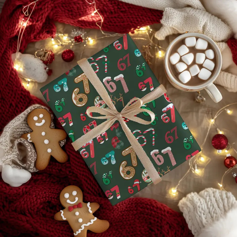 67 Meme Christmas Gift Wrap Funny Holiday Wrapping Paper Trendy Christmas Packaging for Friends Gift for Kids - soufeelau