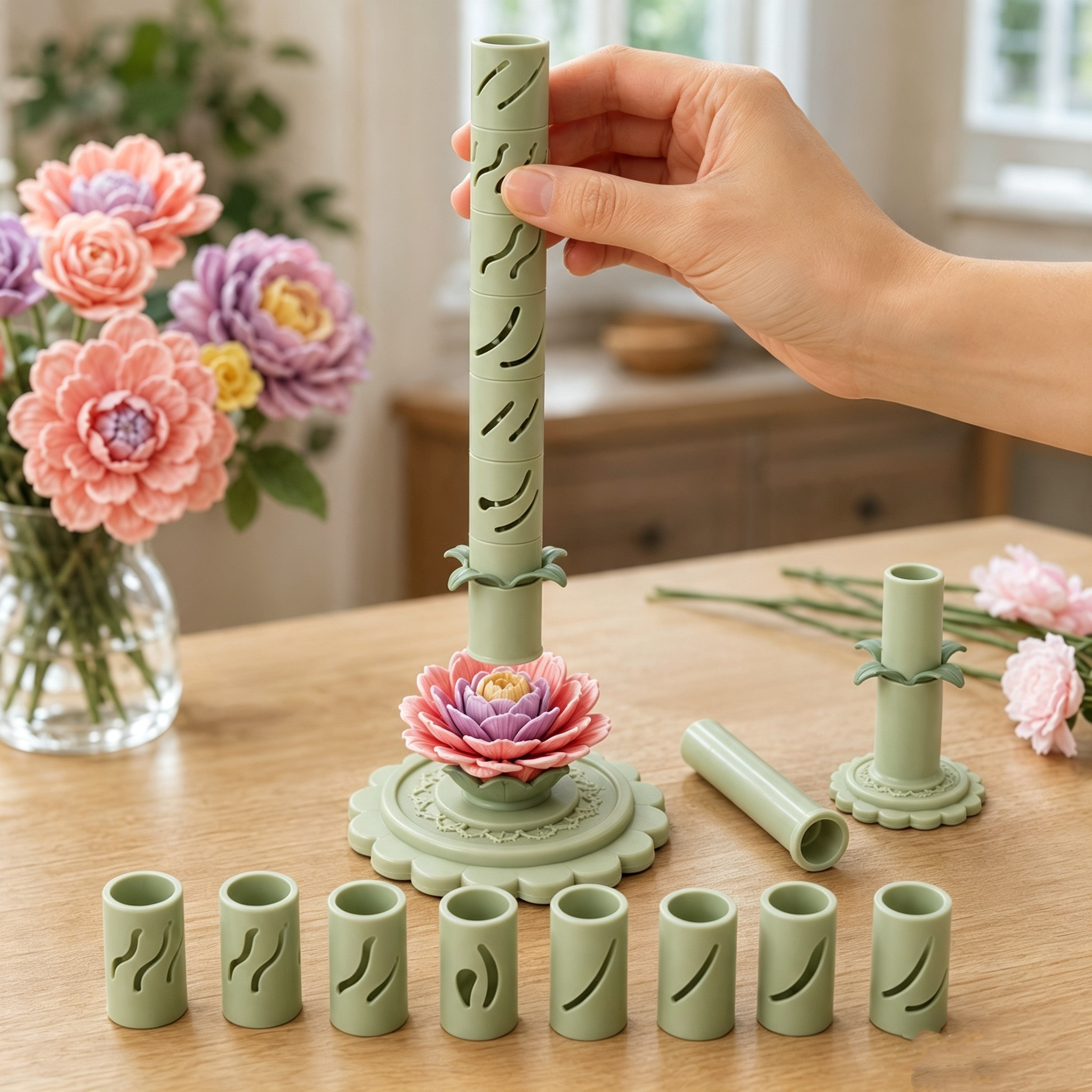 DIY Scented Flower Bouquet Craft Kit Creative Floral Arranging Tool Mold Set Mix Homemade Botanical Craft Gift for Adults & Kids - soufeelau