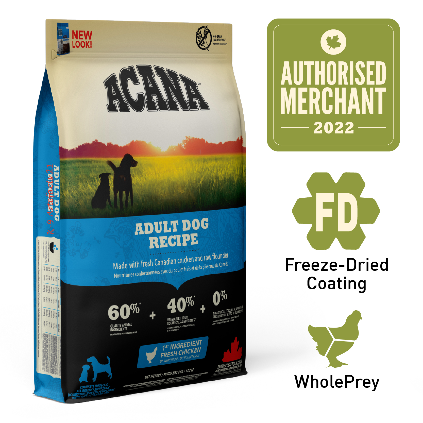 ACANA Heritage Freeze-Dried Coated Adult Dog Dry Food