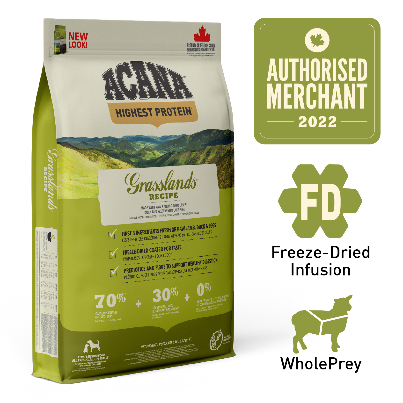 ACANA Regionals Freeze-Dried Infused Grasslands Dog Dry Food