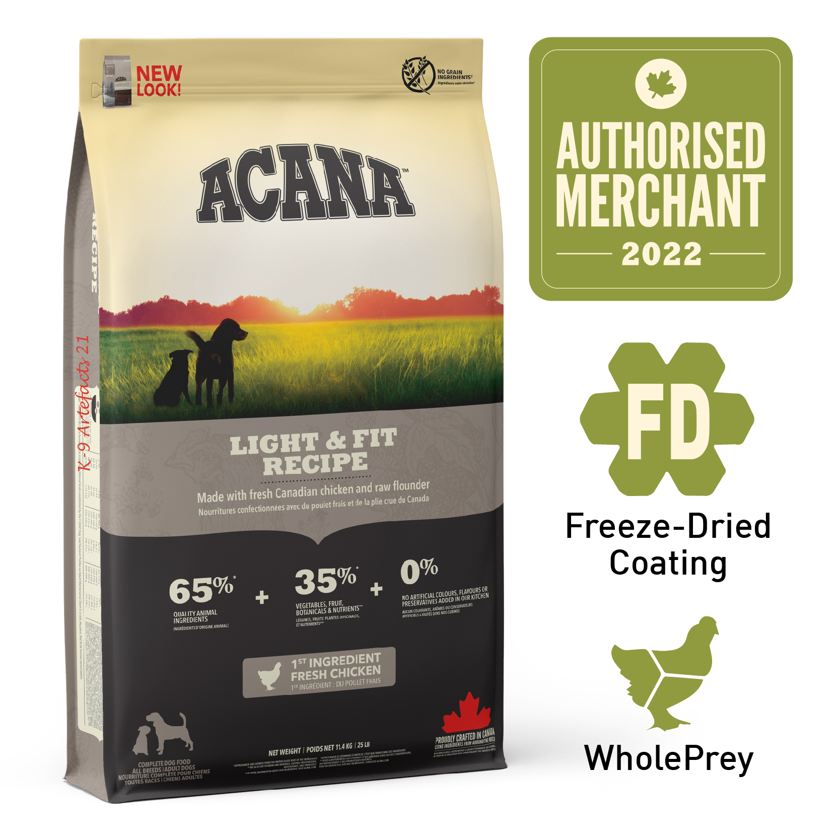 ACANA Heritage Freeze-Dried Coated Light & Fit Dog Dry Food
