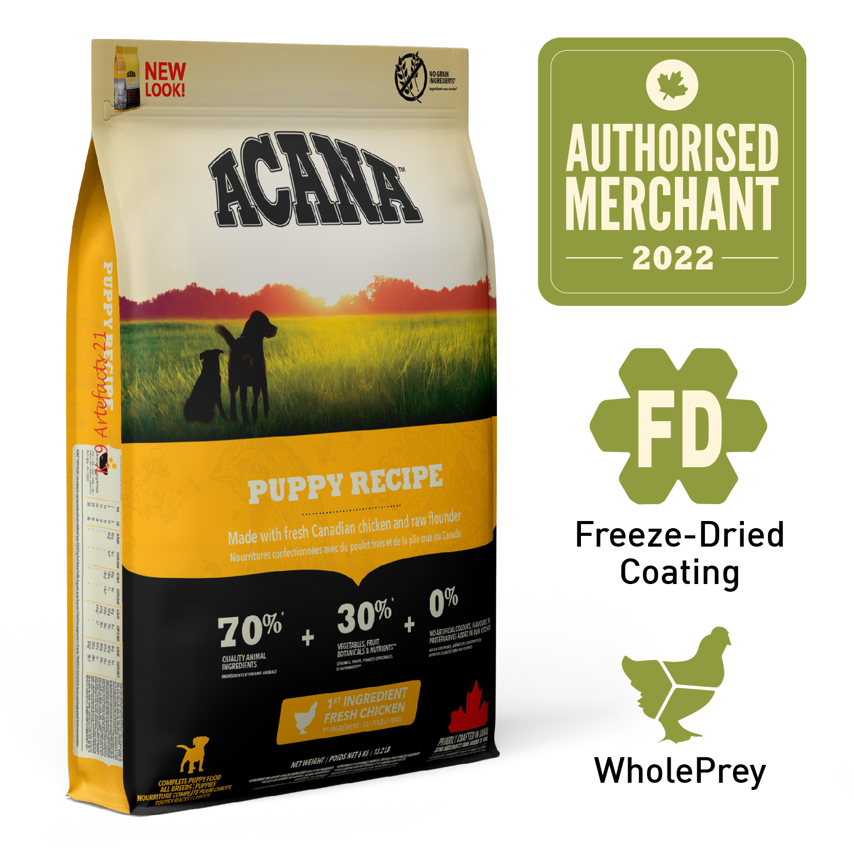 ACANA Heritage FFreeze-Dried Coated Puppy Dog Dry Food