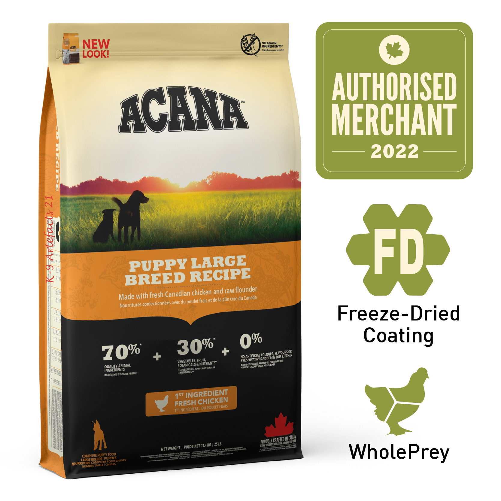 ACANA Heritage Freeze-Dried Coated Puppy Large Breed Dog Dry Food