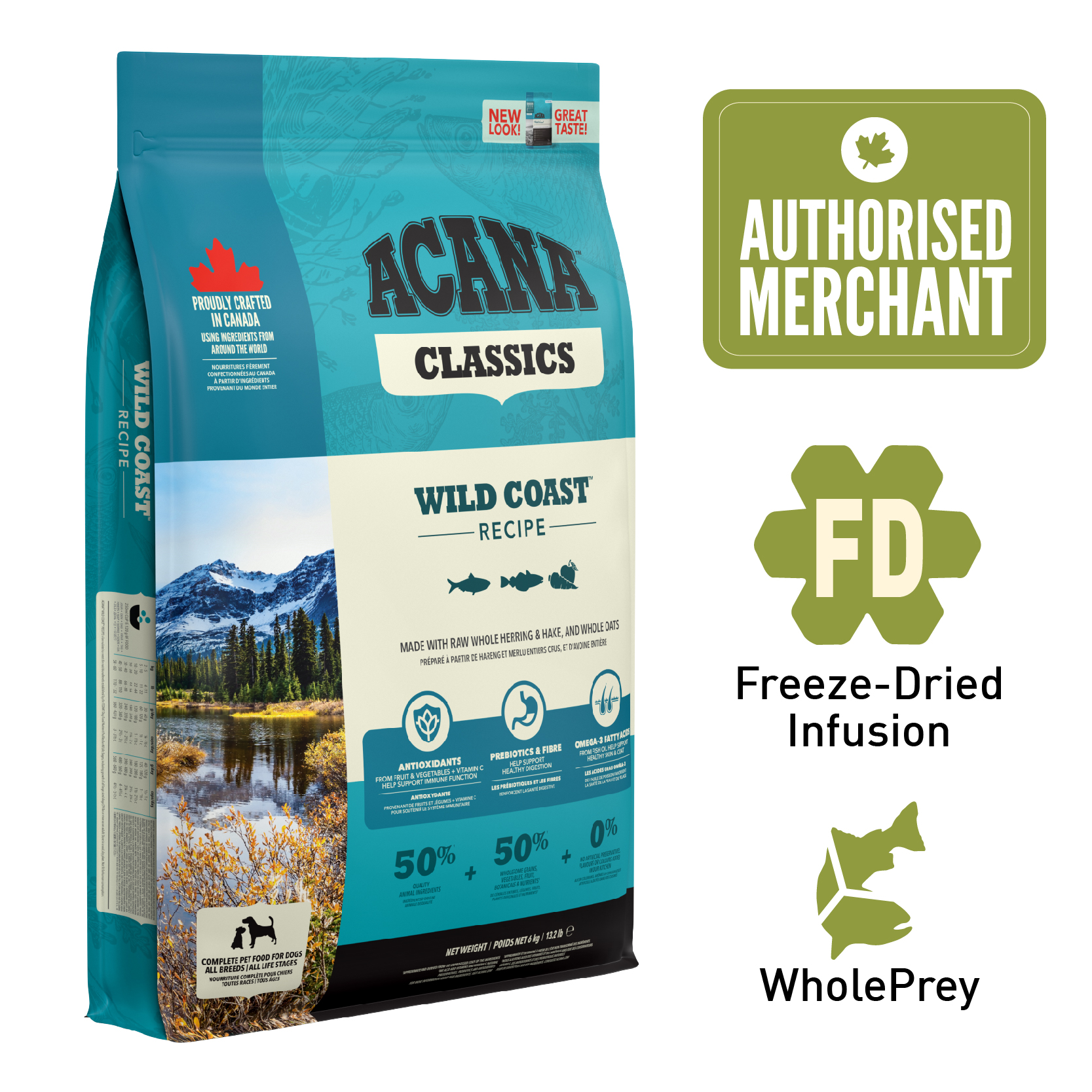 ACANA Classics Freeze-Dried Coated Wild Coast Dog Dry Food