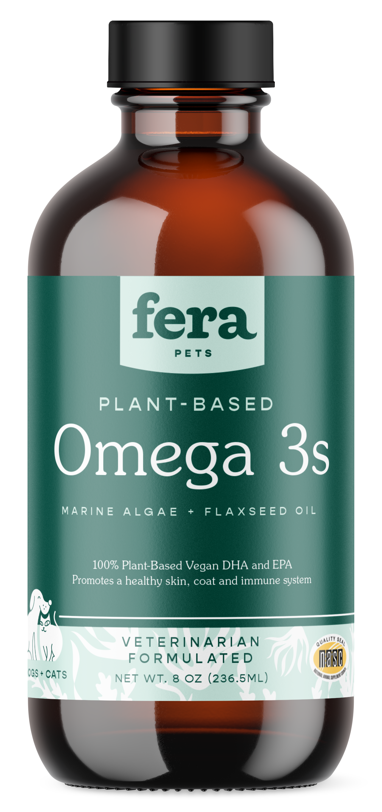 Fera Pet Organics Vegan Omega-3s Algae Oil for Dogs and Cats
