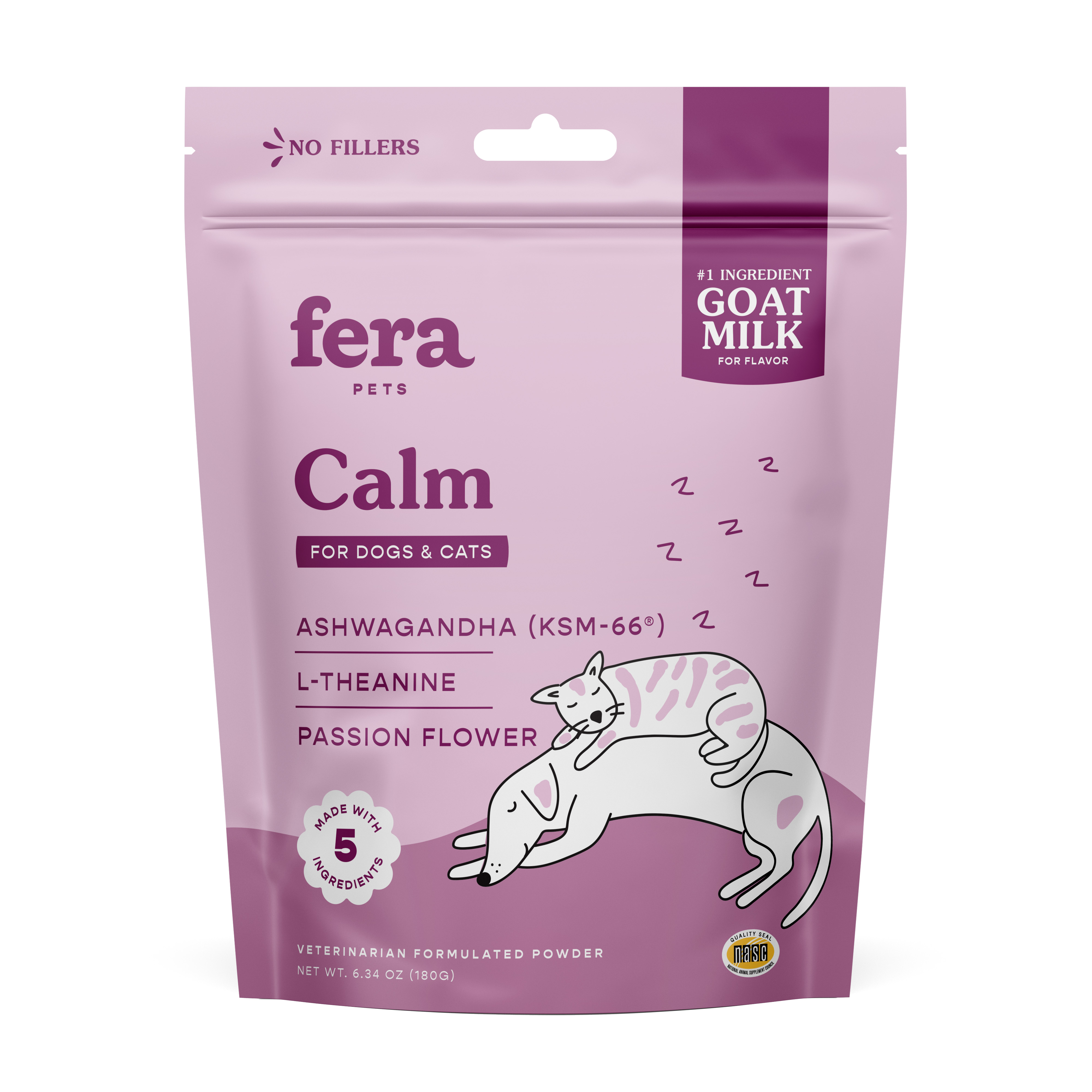 Fera Pet Organics Organic Calm Goat Milk Powder Topper for Dogs and Cats
