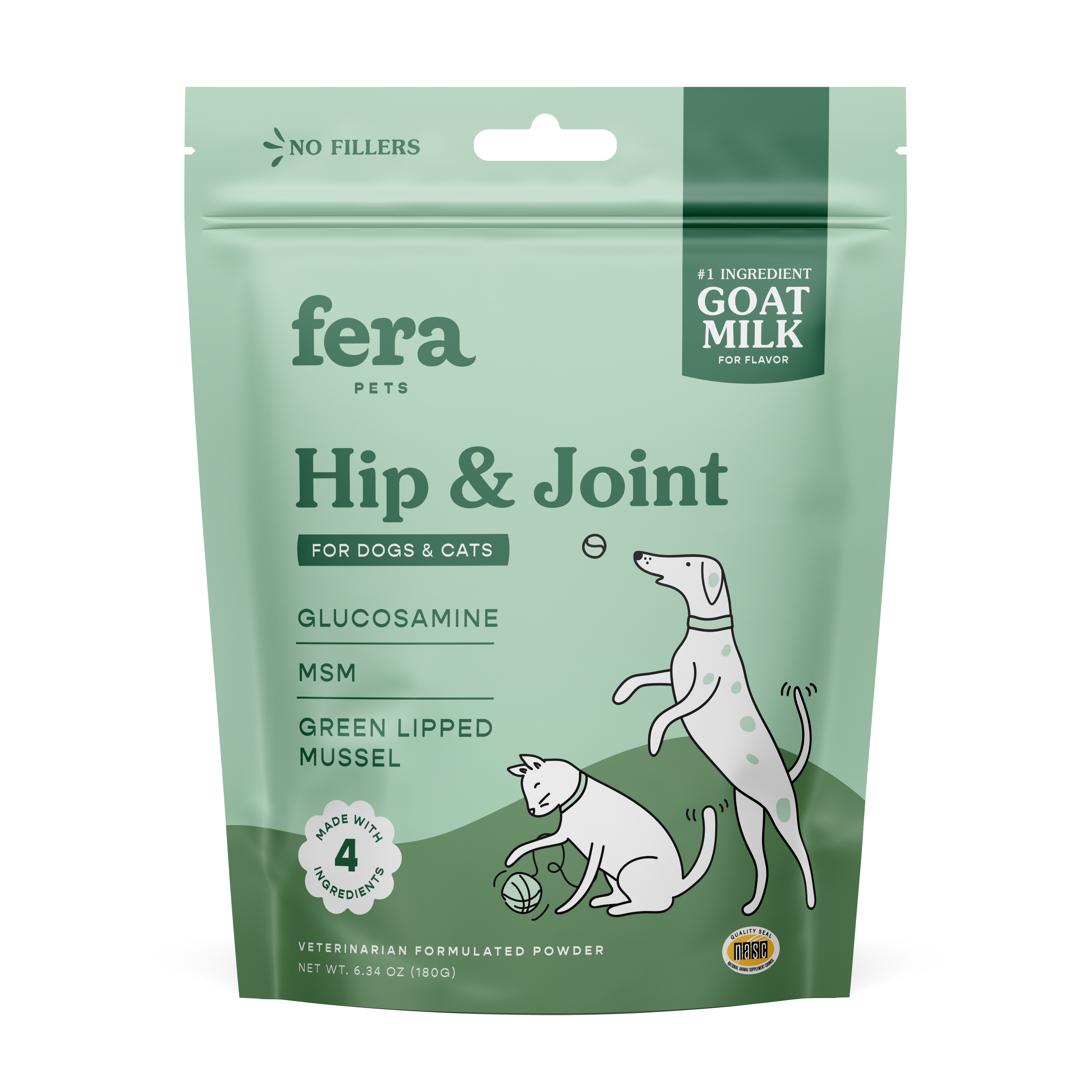Fera Pet Organics Organic Hip + Joint Goat Milk Powder Topper for Dogs and Cats