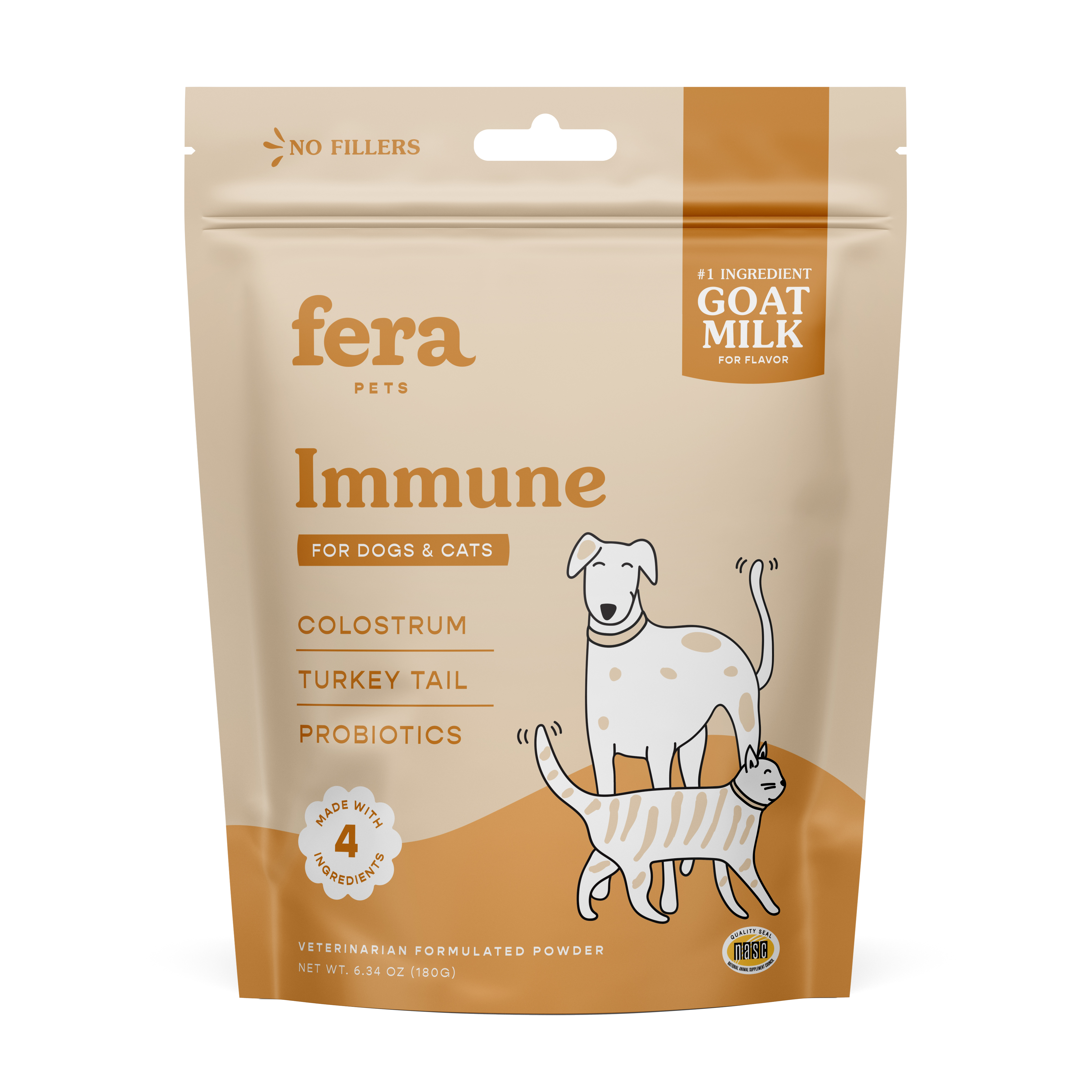 Fera Pet Organics Organic Immune Goat Milk Powder Topper for Dogs and Cats