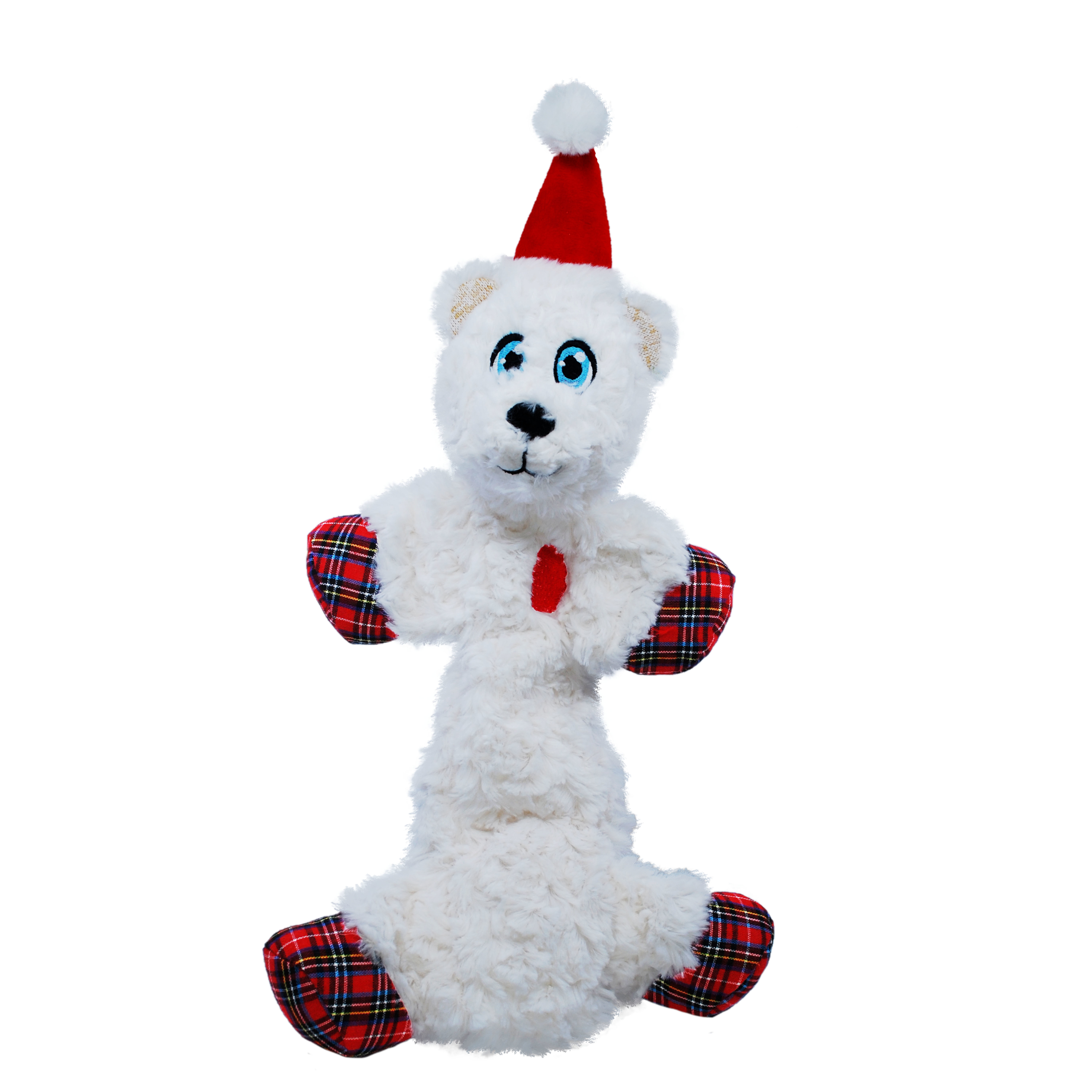 Kong Holiday Low Stuff Flopzie Polar Bear Dog Toy