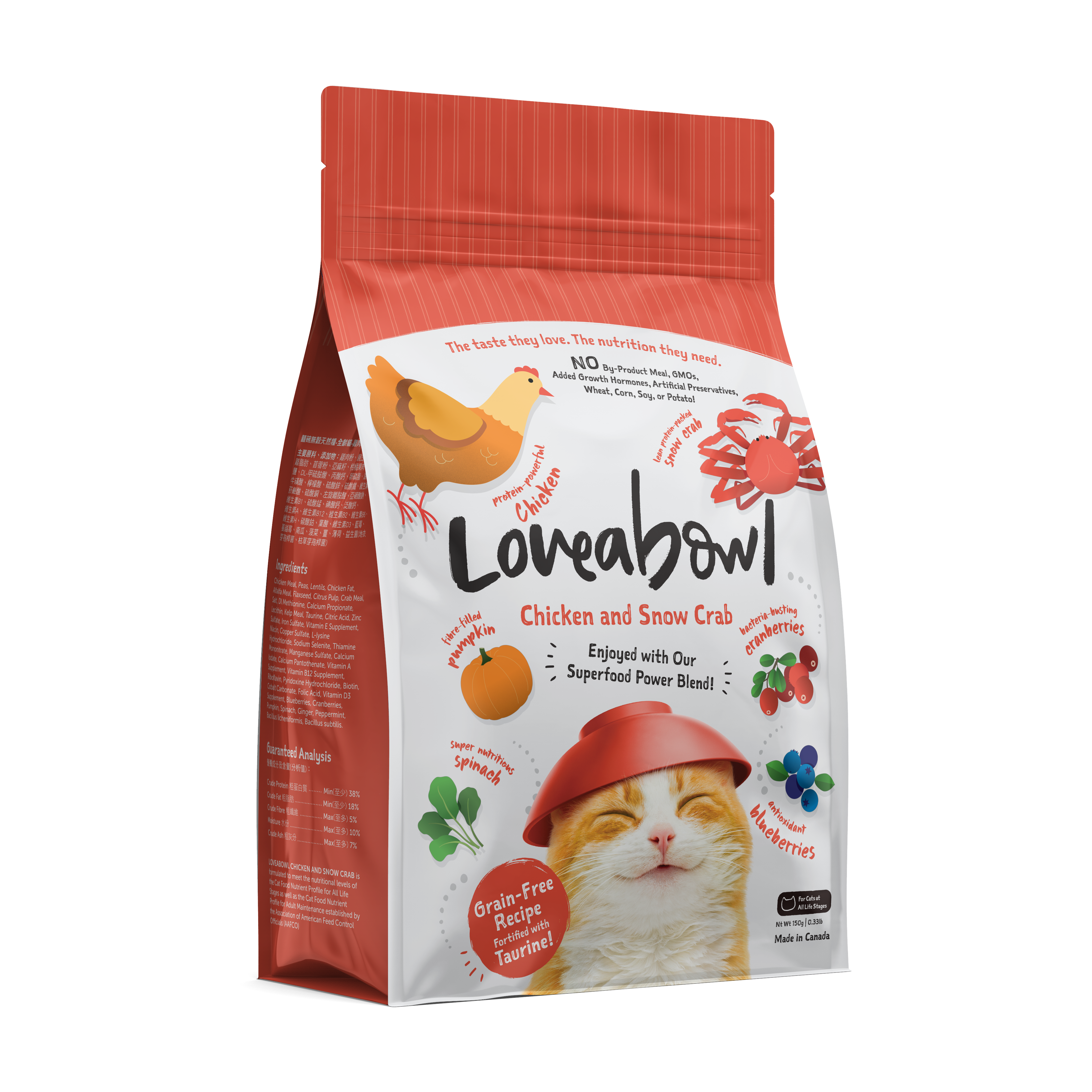 Loveabowl Grain Free Dry Cat Food (Chicken & Snow Crab)