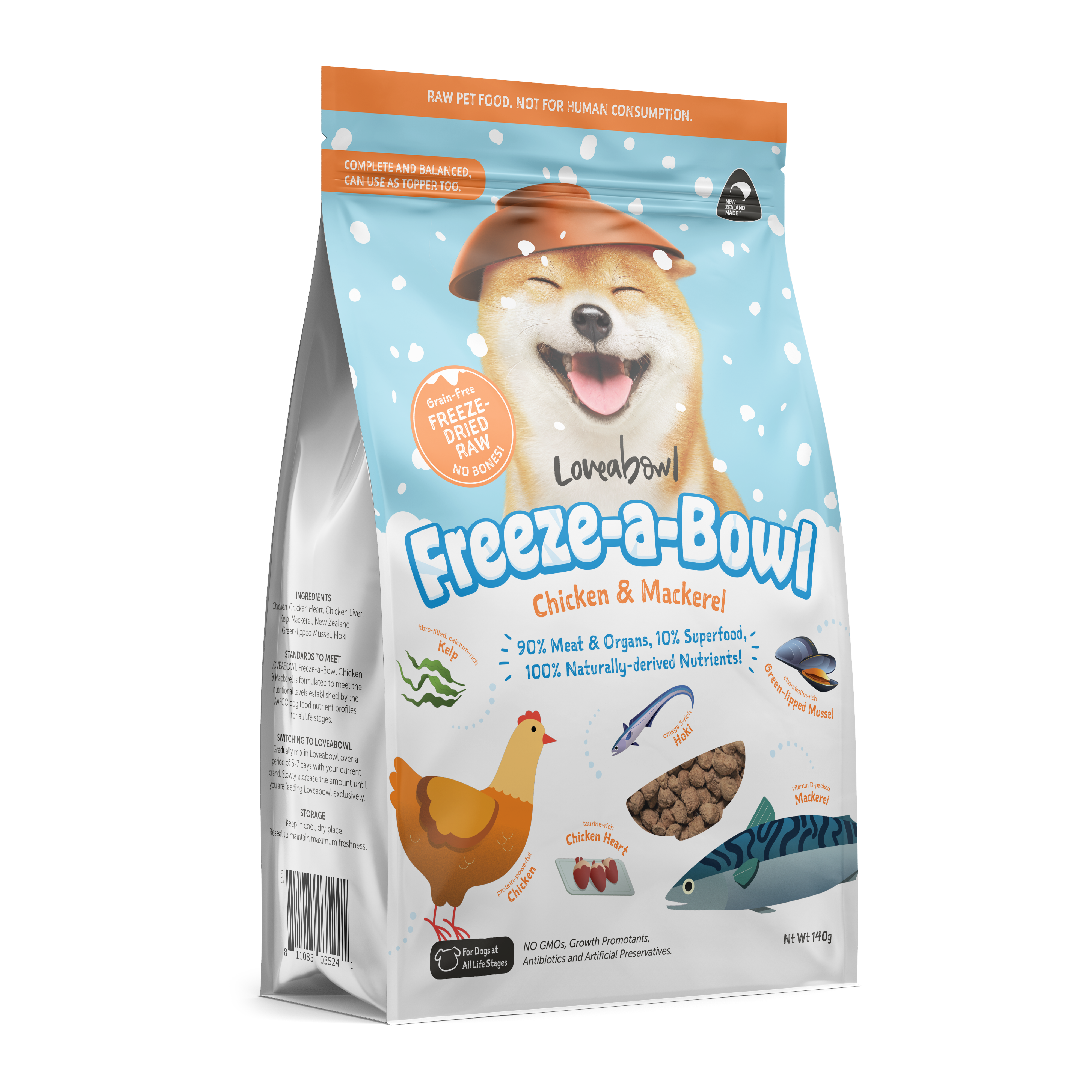 Loveabowl Freeze-a-Bowl Chicken & Mackerel for Dogs