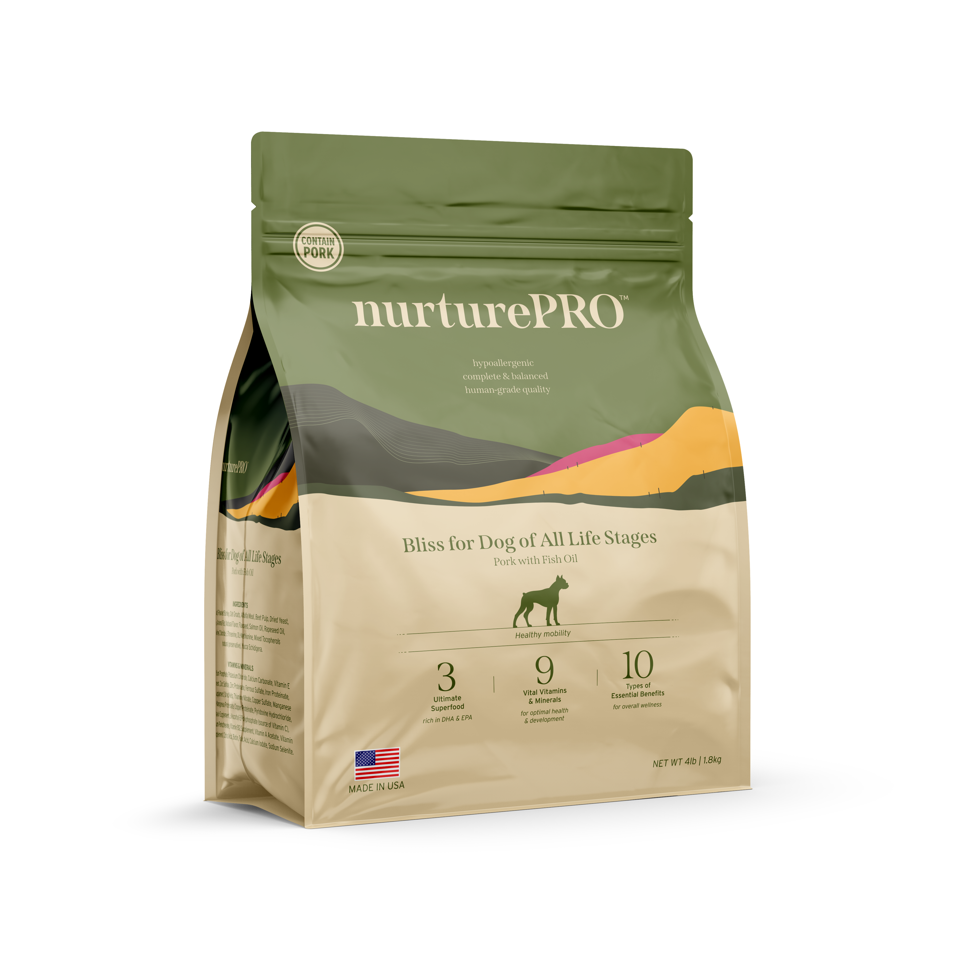 Nurture Pro Bliss for Dogs of All Life Stages Pork with Fish Oil