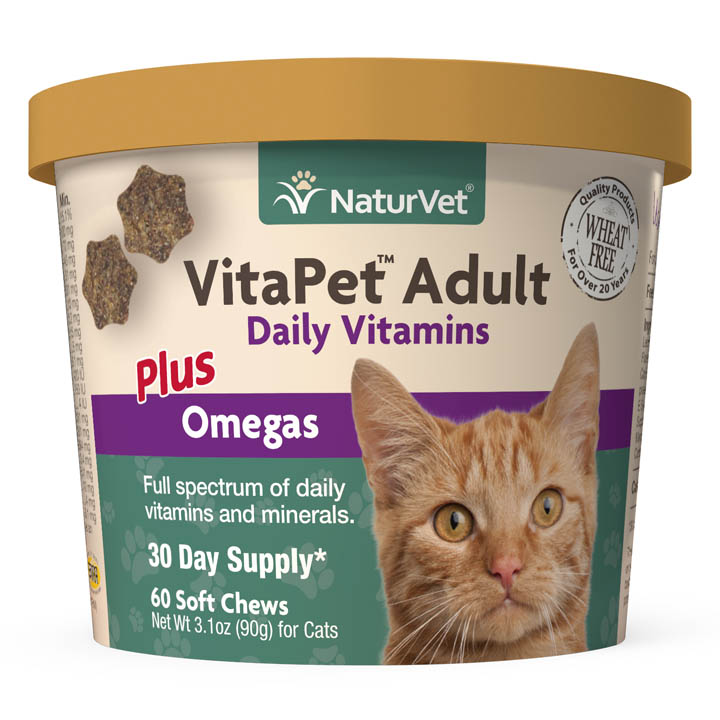 Naturvet Vitapet Adult Daily Vitamins Plus Omegas For Cats 60 ct