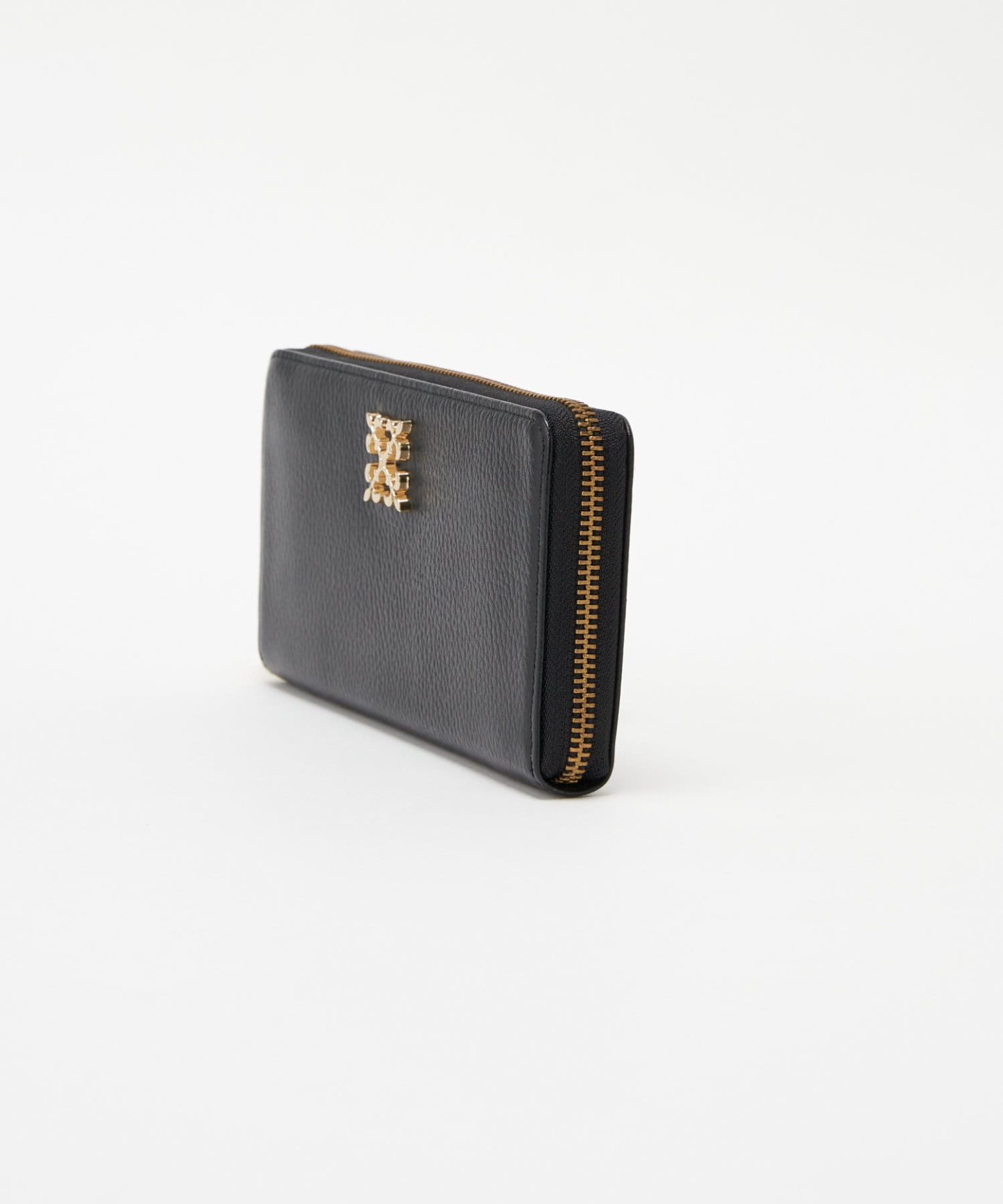 Russet Monogram Plate Round Zip Wallet