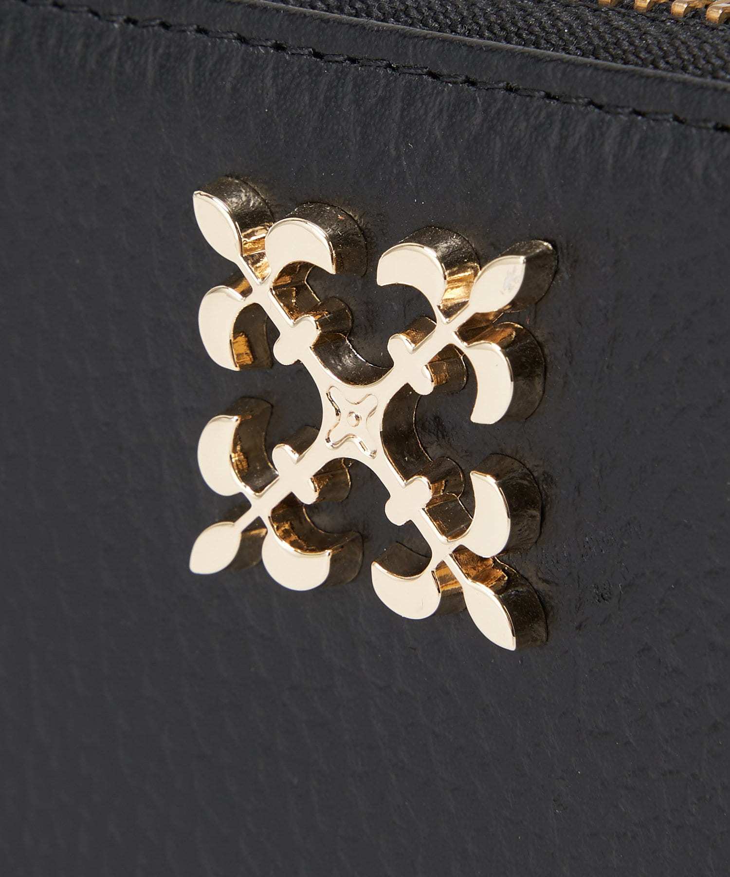 Russet Monogram Plate Round Zip Wallet