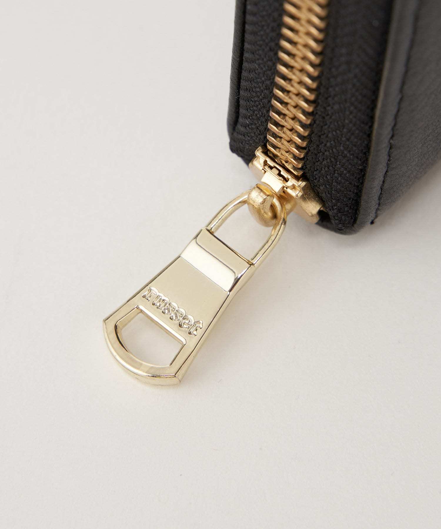 Russet Monogram Plate Round Zip Wallet