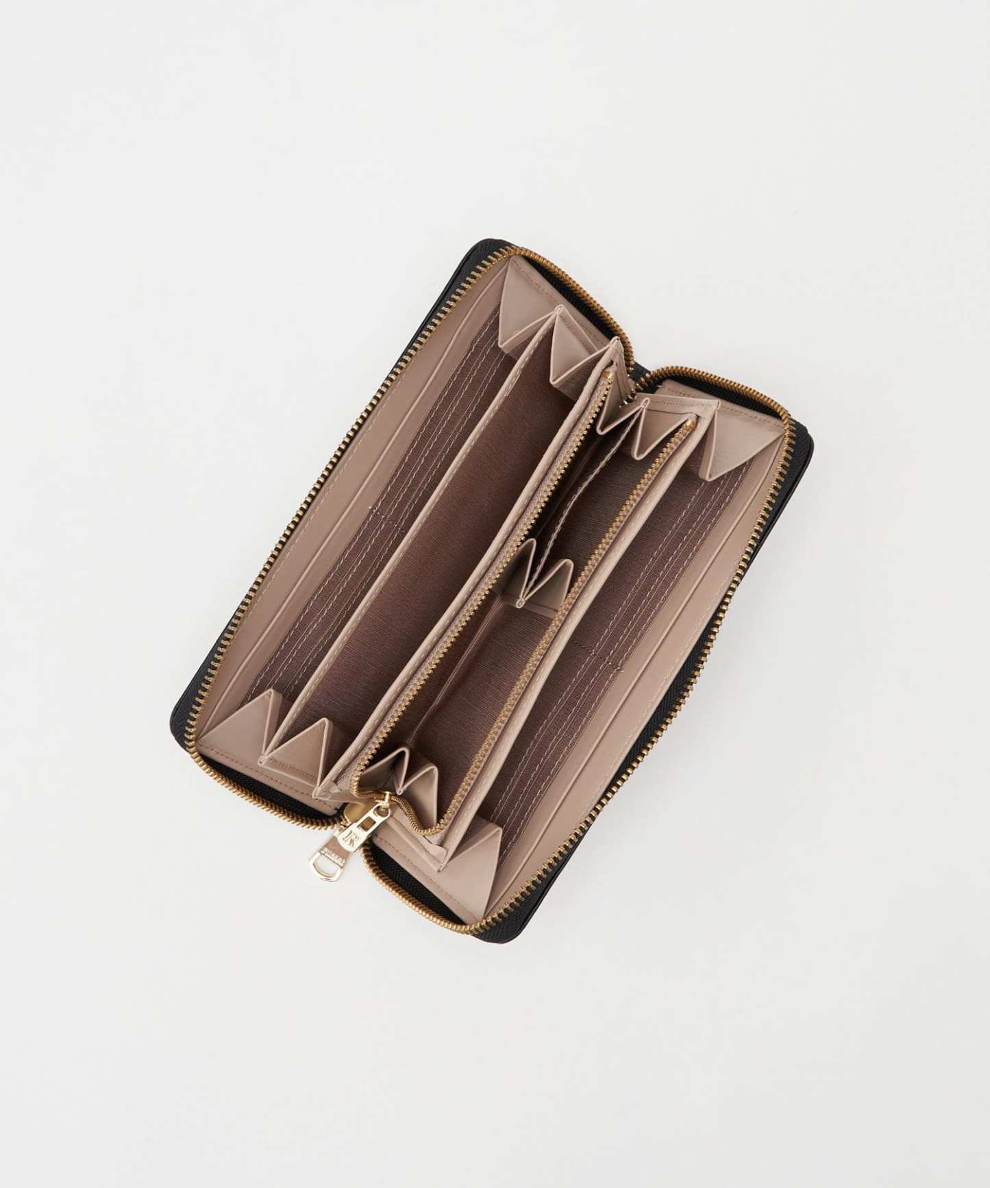 Russet Monogram Plate Round Zip Wallet
