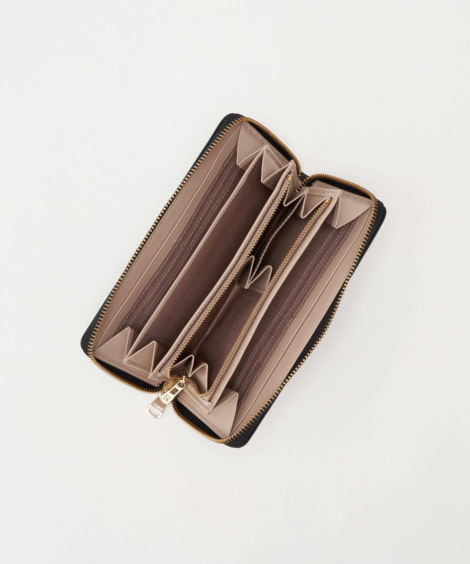 Russet Monogram Plate Round Zip Wallet