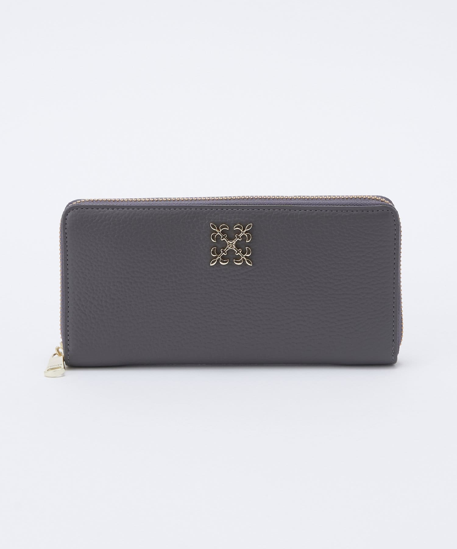 Russet Monogram Plate Round Zip Wallet