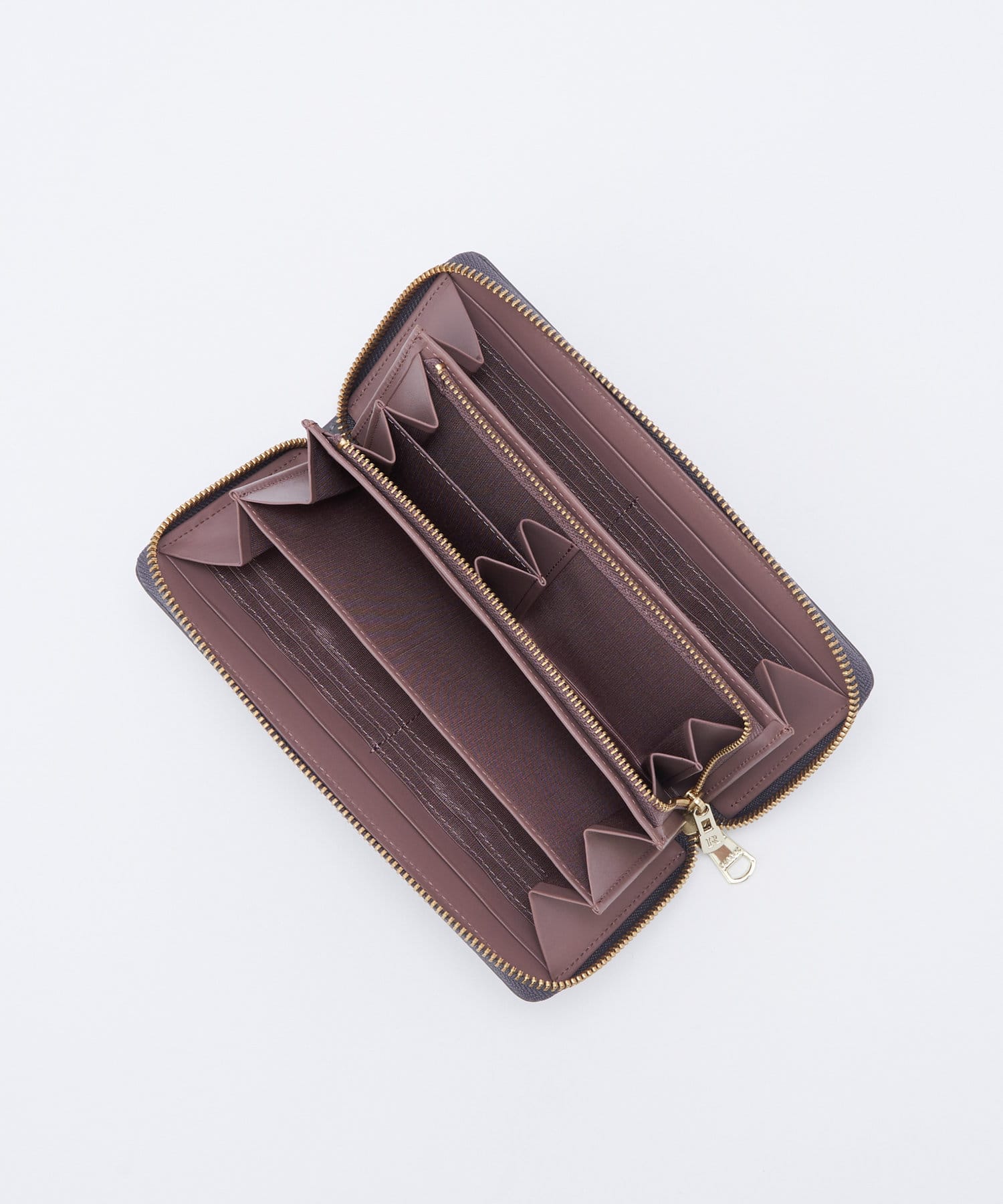 Russet Monogram Plate Round Zip Wallet