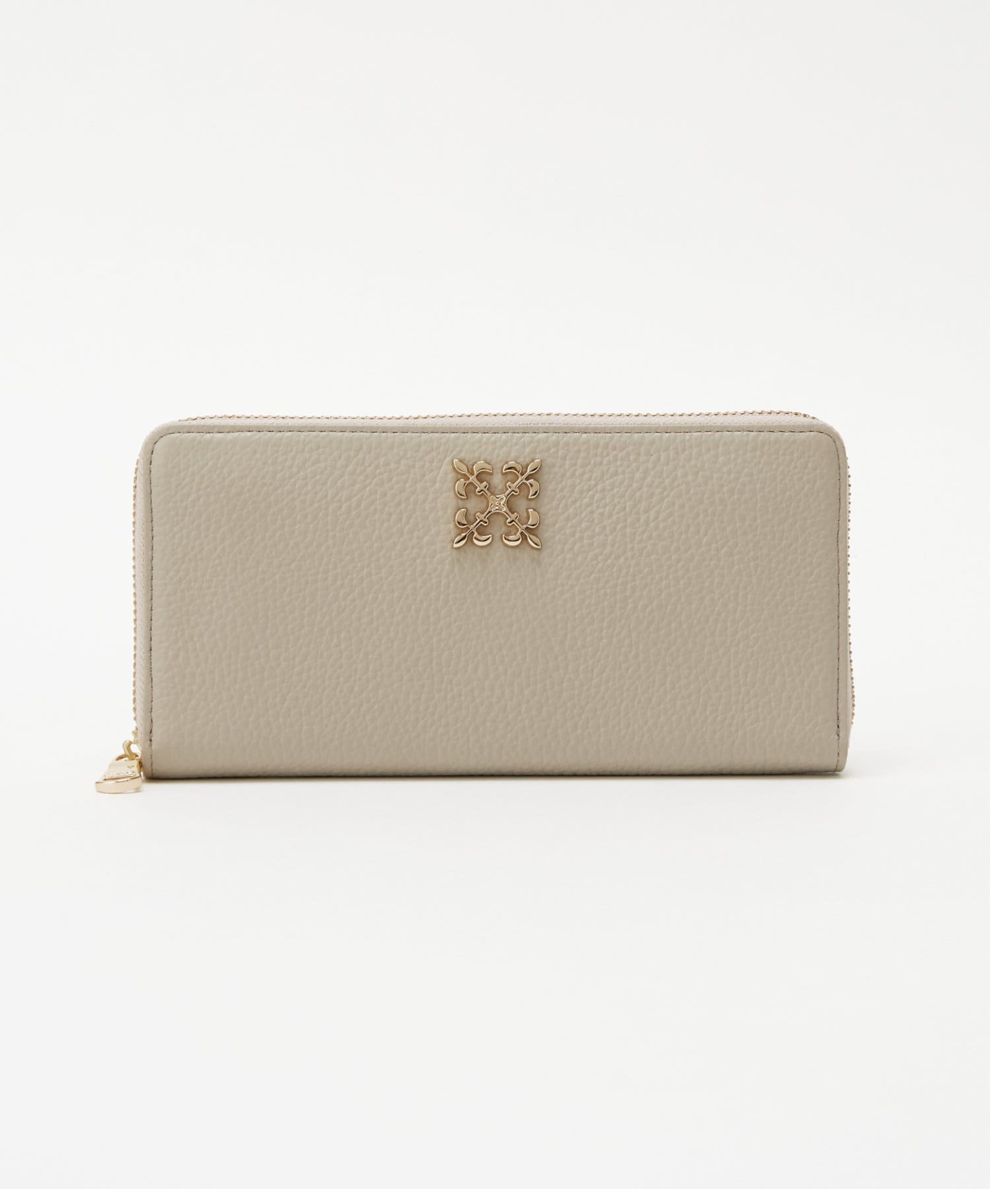 Russet Monogram Plate Round Zip Wallet