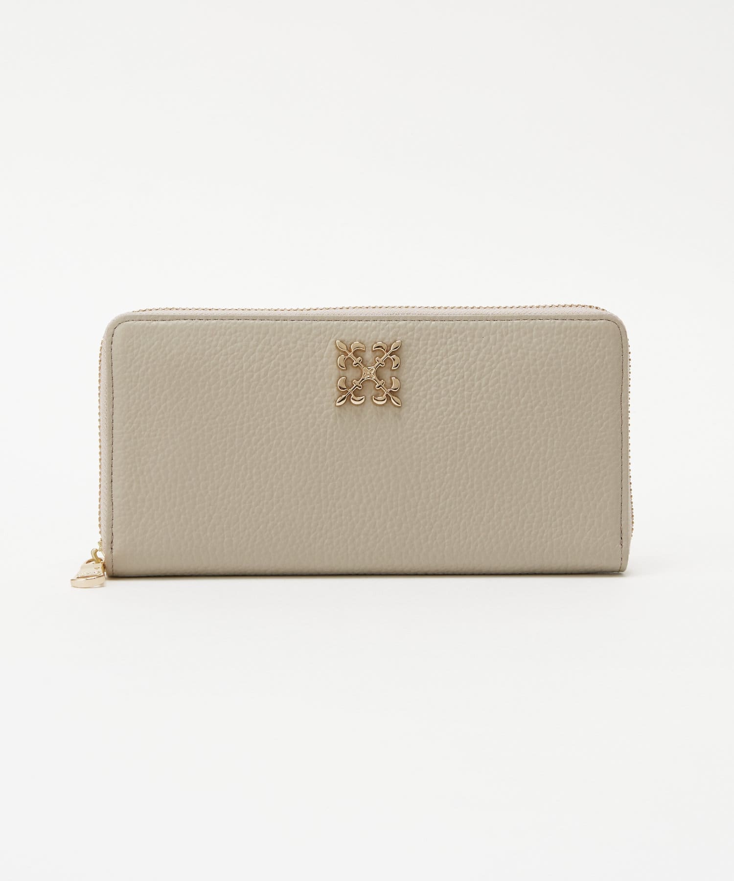 Russet Monogram Plate Round Zip Wallet