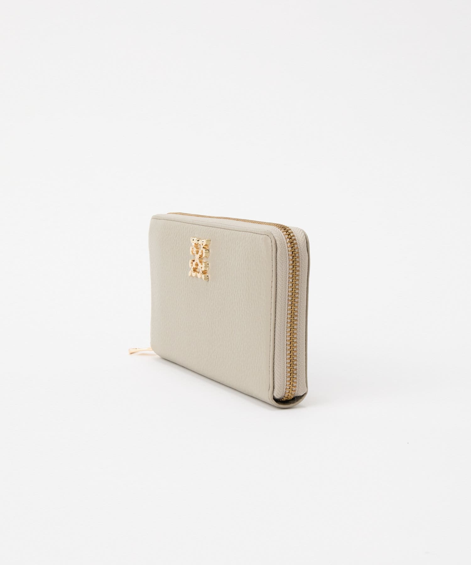 Russet Monogram Plate Round Zip Wallet