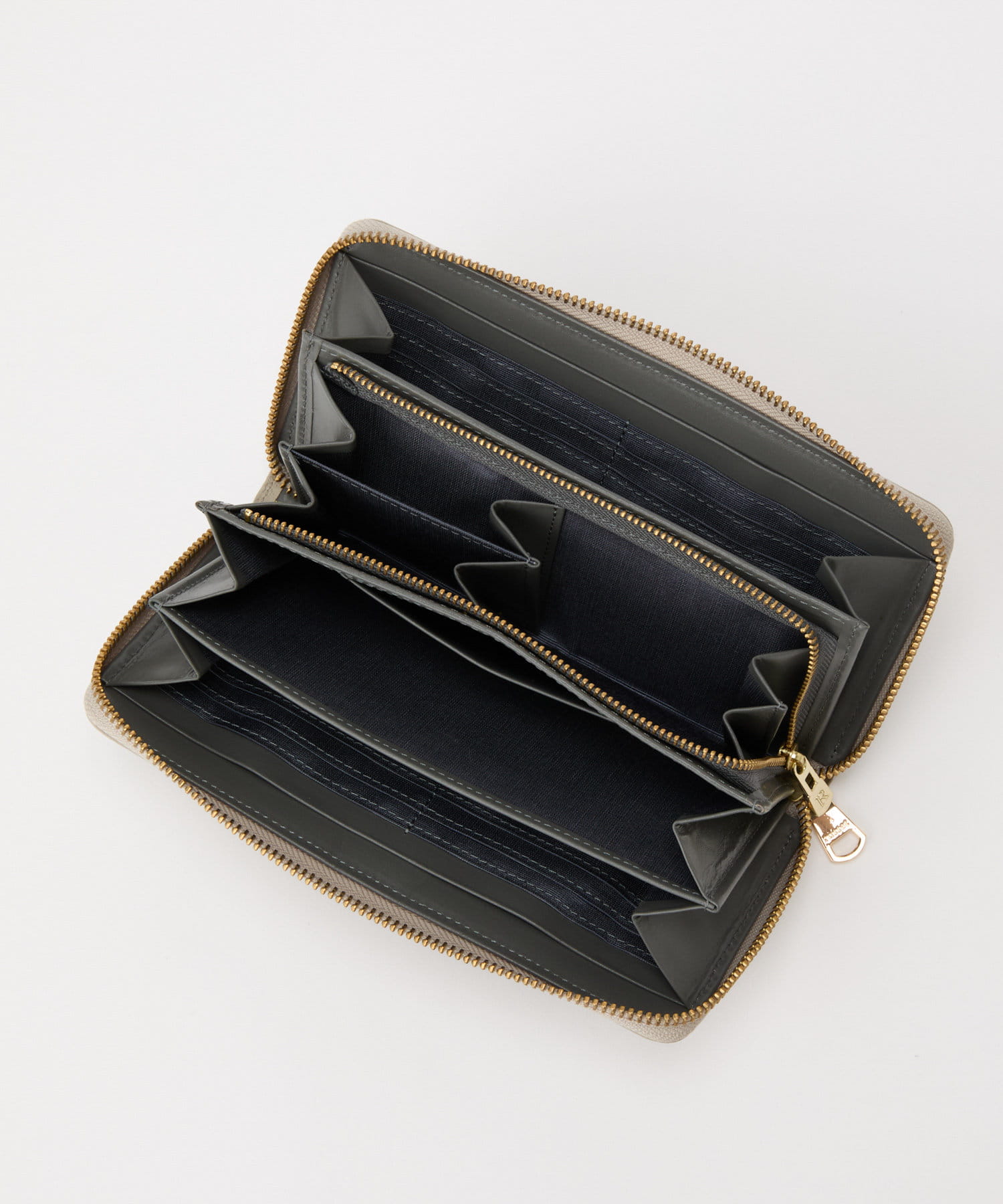 Russet Monogram Plate Round Zip Wallet