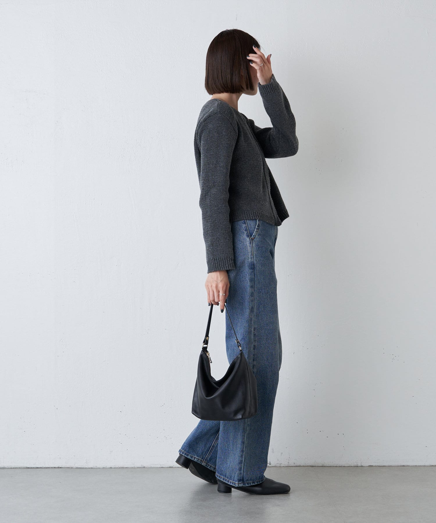 Russet Soft leather simple shoulder bag