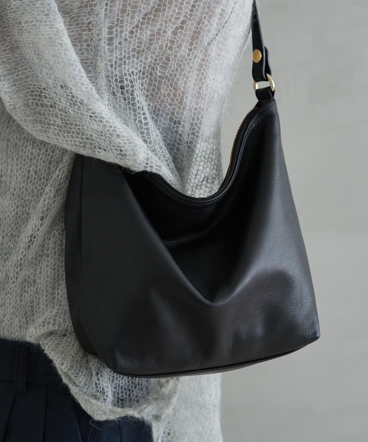 Russet Soft leather simple shoulder bag