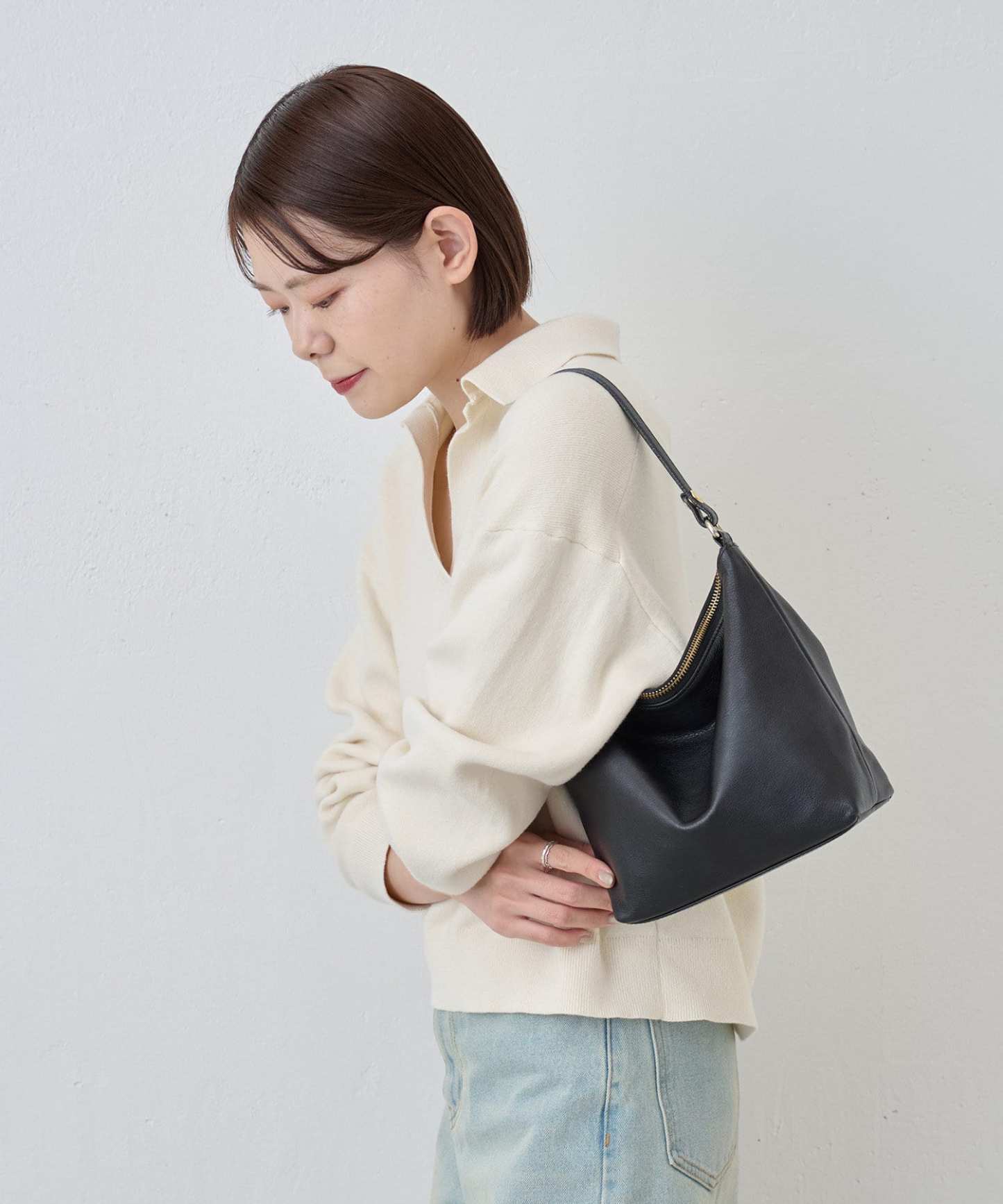 Russet Soft leather simple shoulder bag