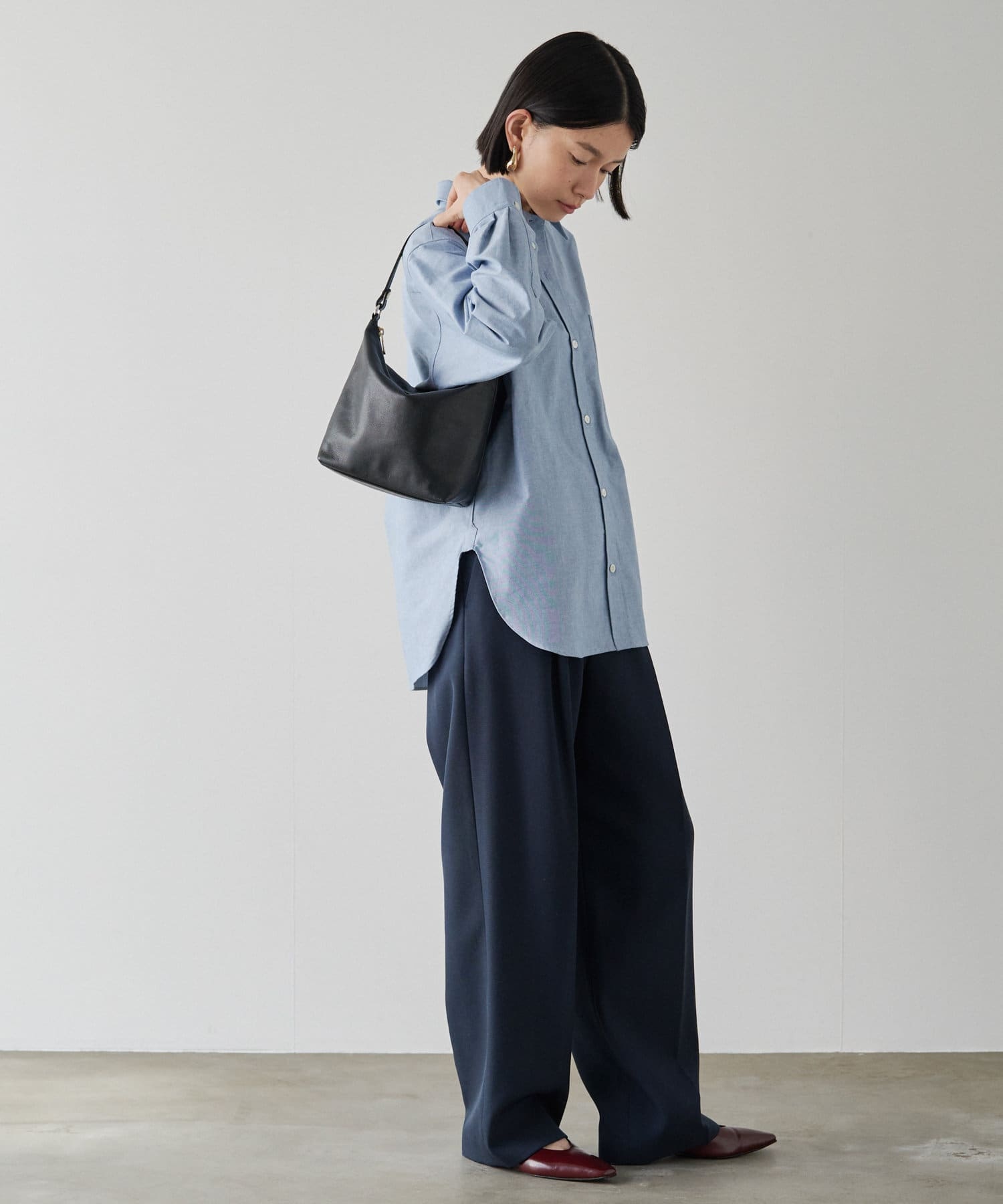 Russet Soft leather simple shoulder bag