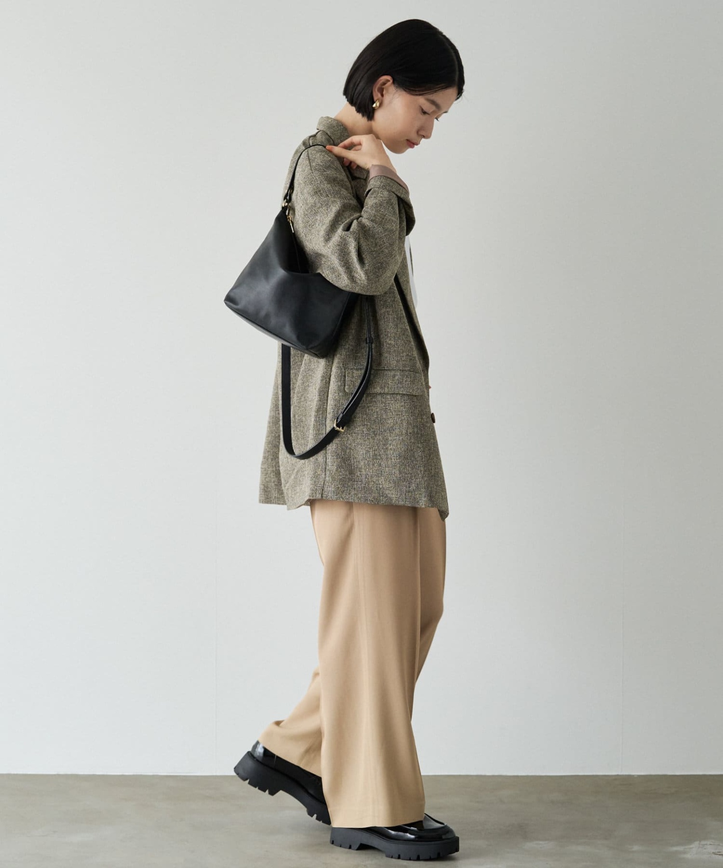 Russet Soft leather simple shoulder bag