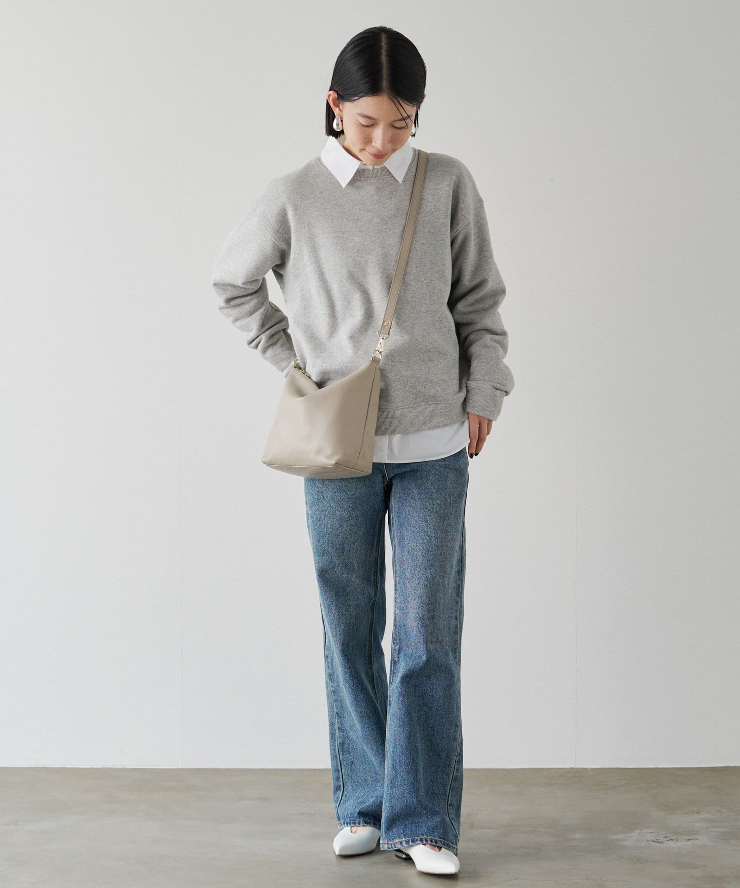 Russet Soft leather simple shoulder bag