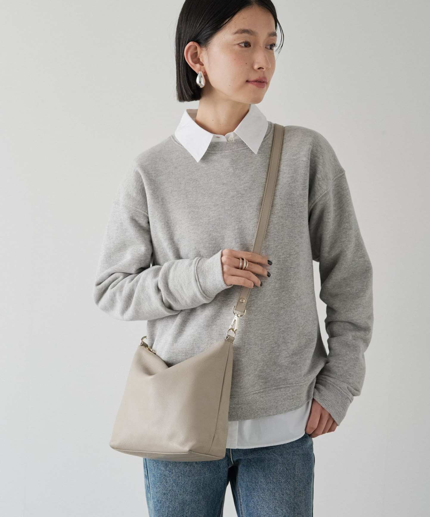 Russet Soft leather simple shoulder bag