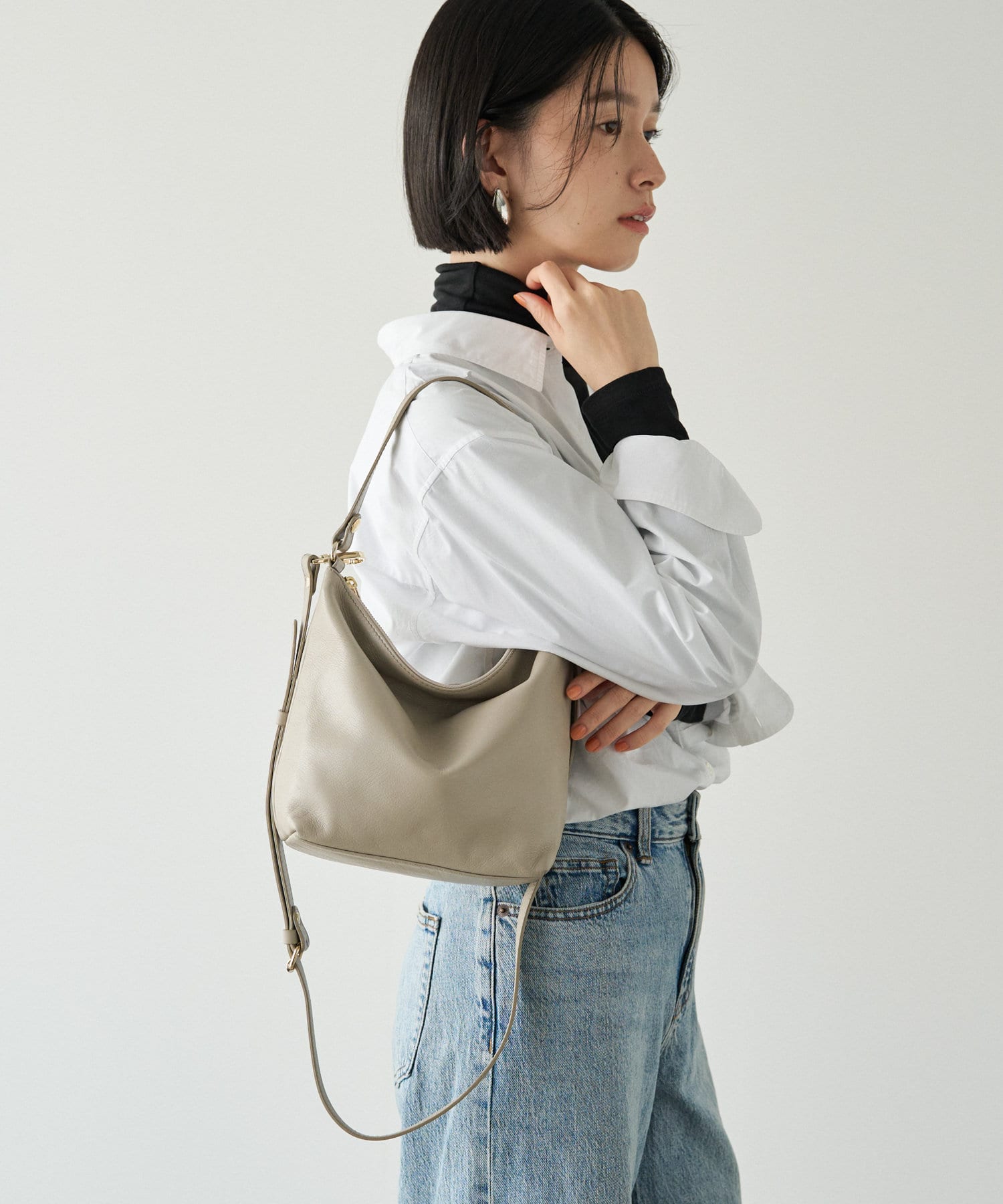 Russet Soft leather simple shoulder bag