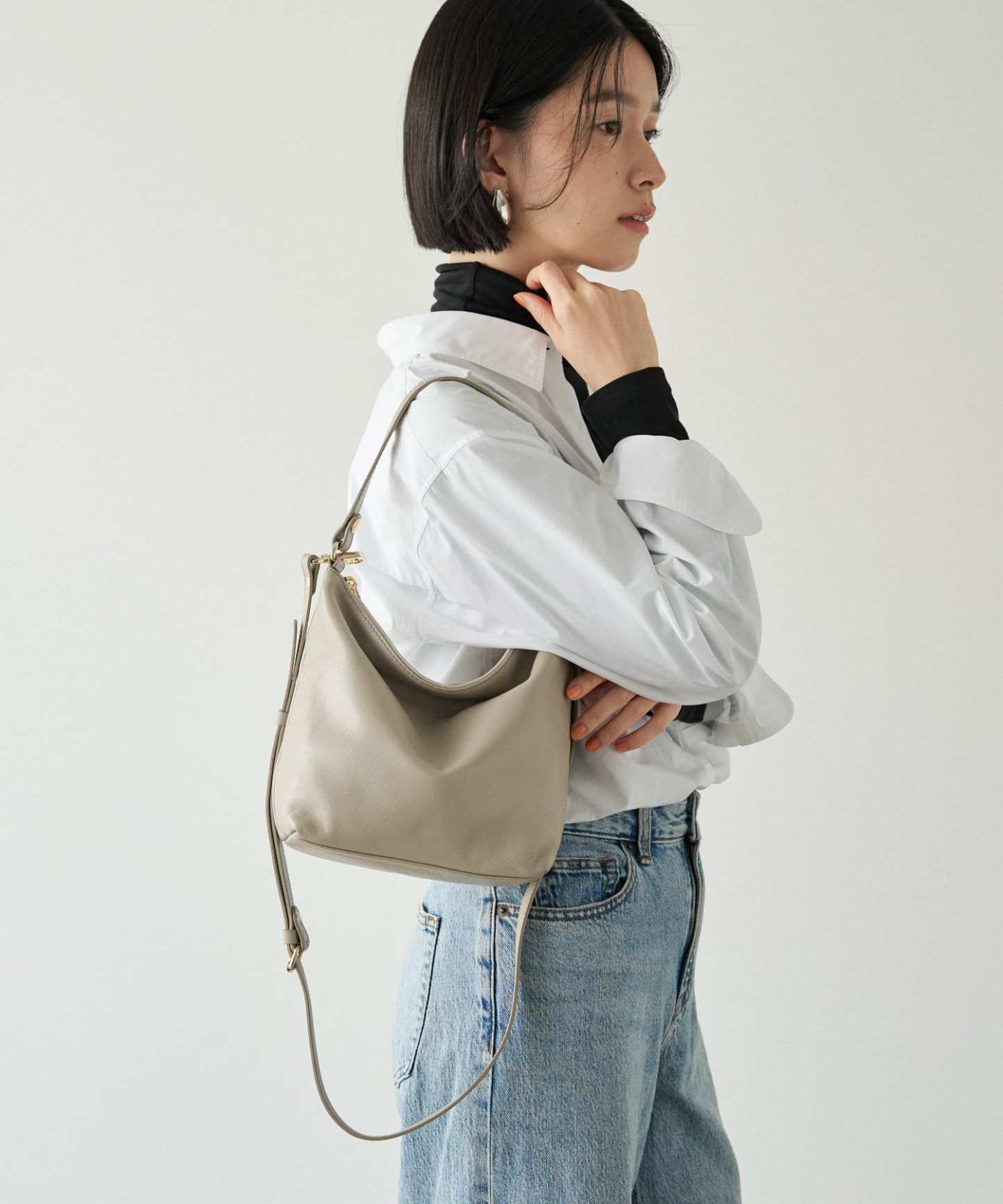 Russet Soft leather simple shoulder bag