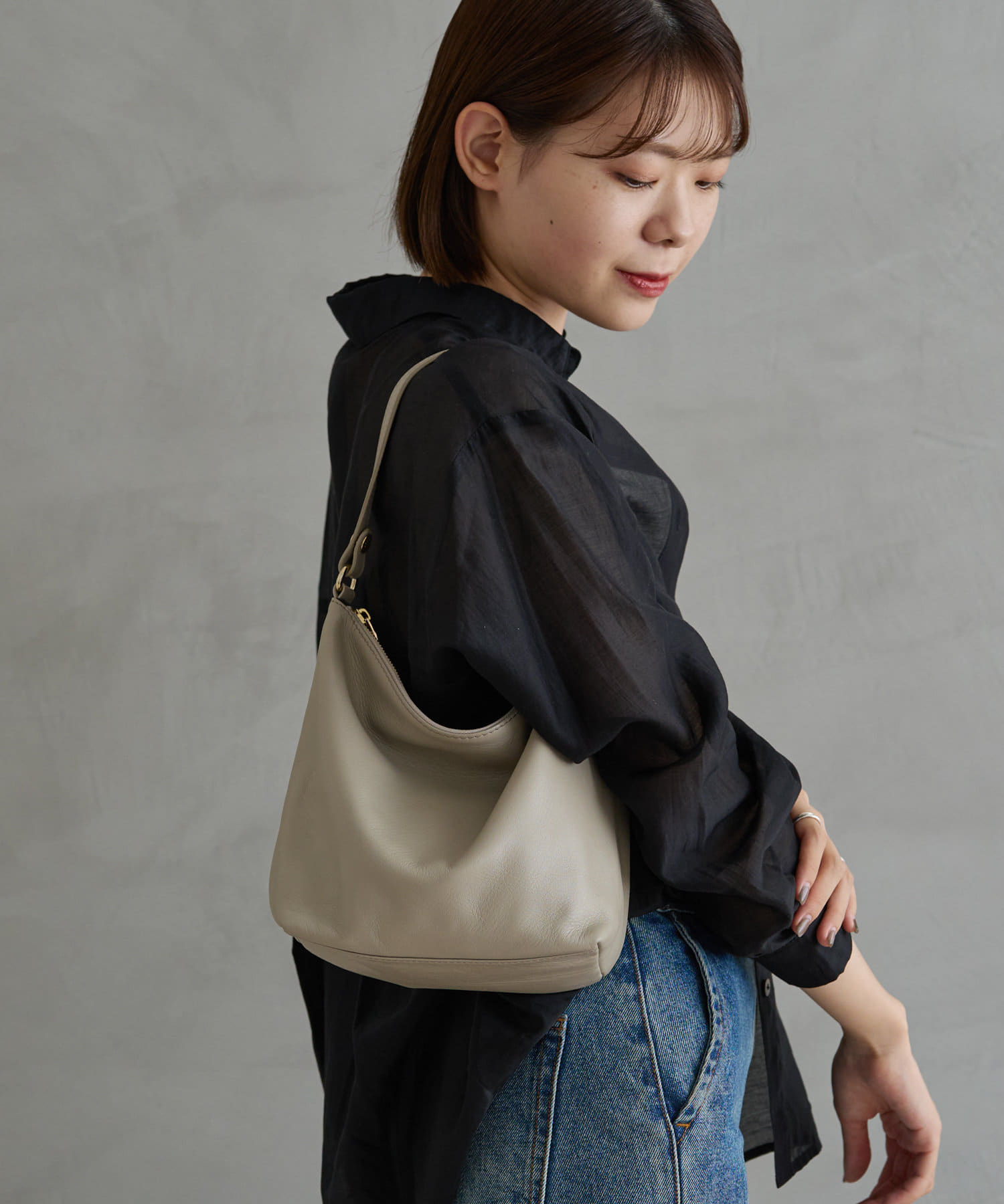 Russet Soft leather simple shoulder bag