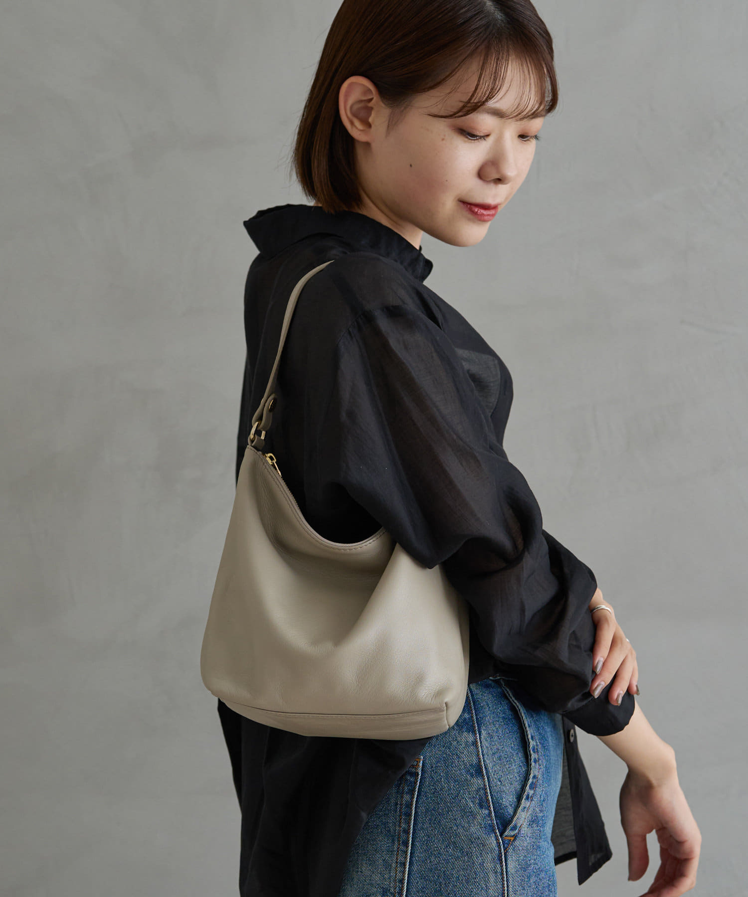 Russet Soft leather simple shoulder bag