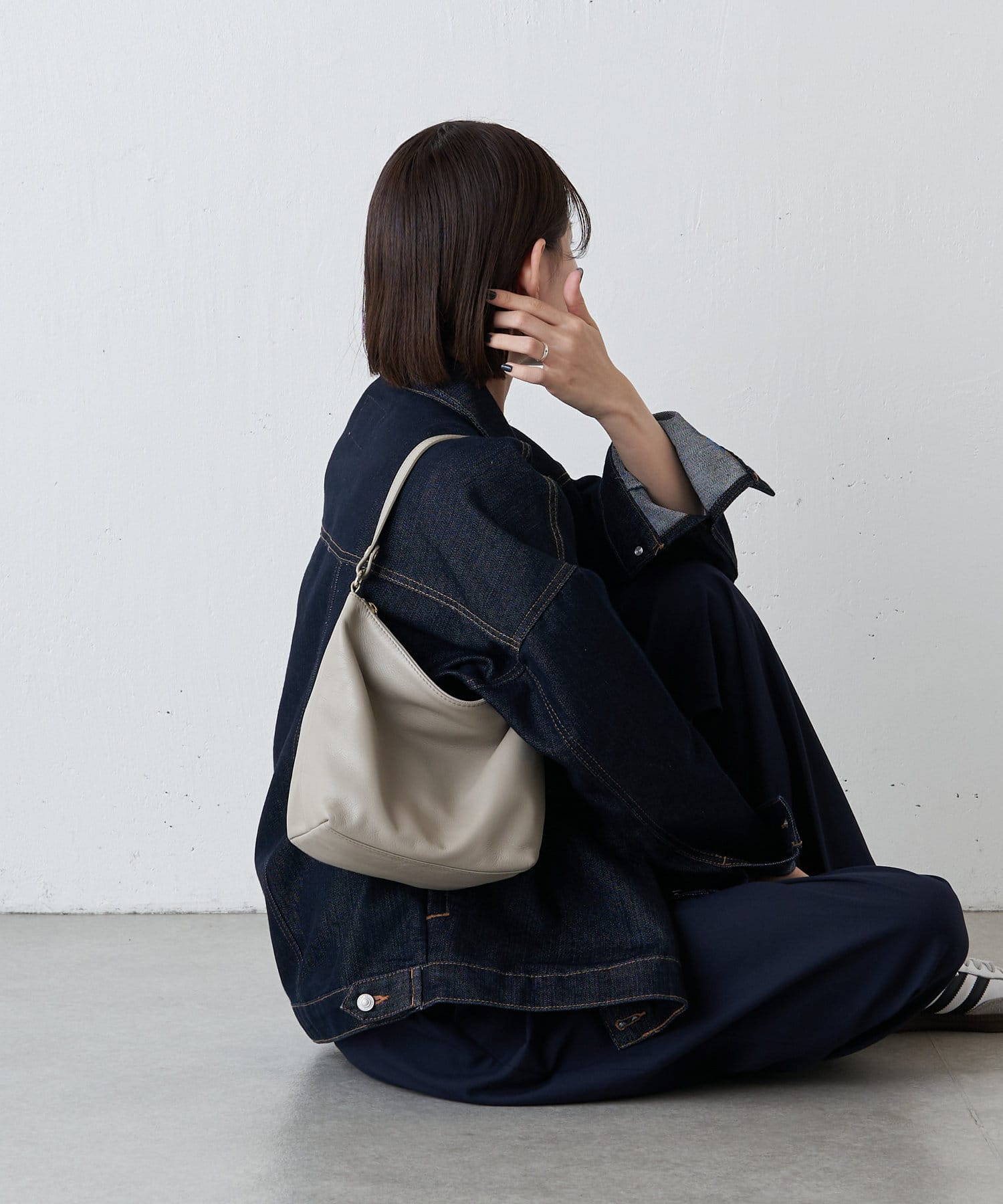 Russet Soft leather simple shoulder bag