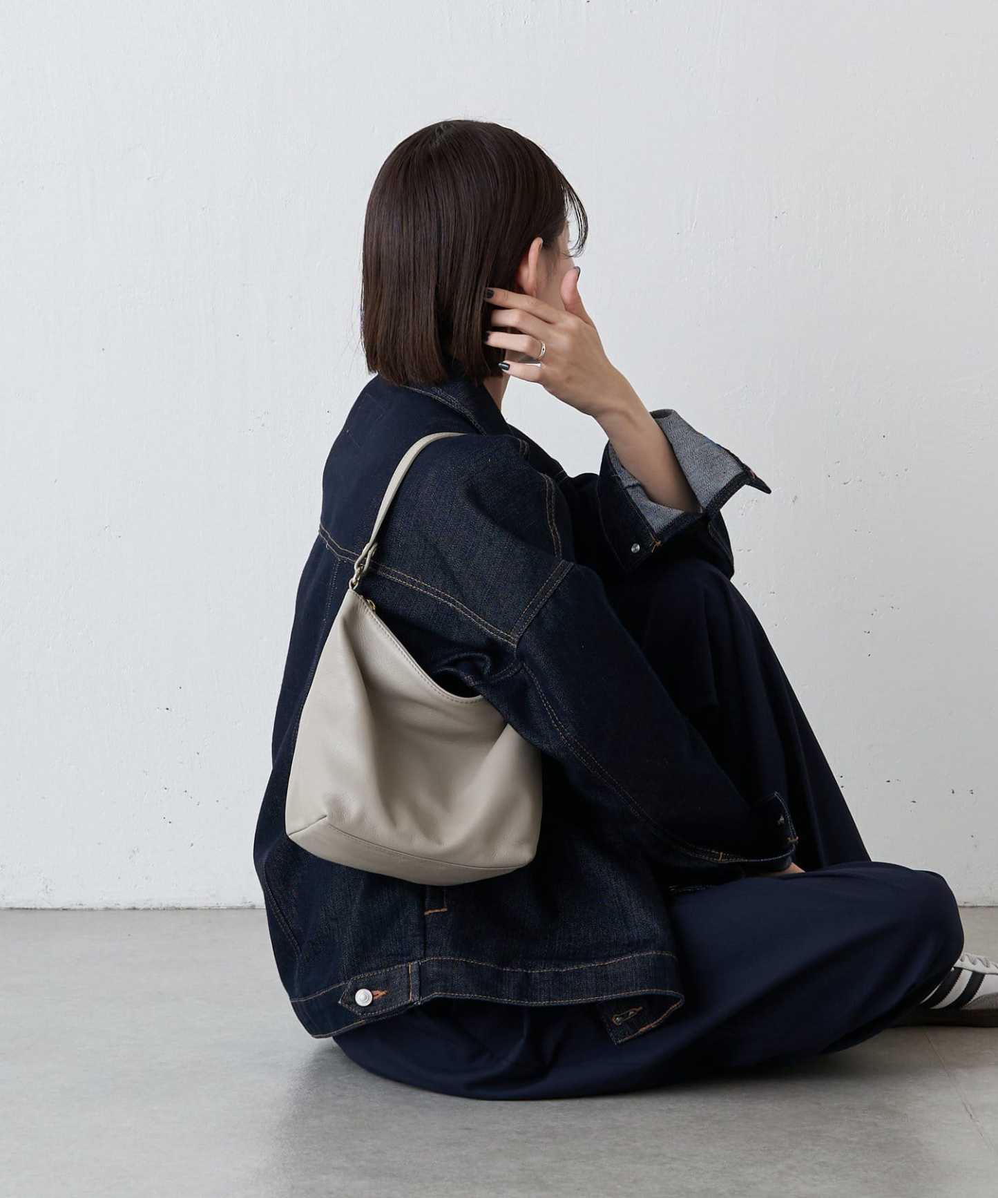 Russet Soft leather simple shoulder bag