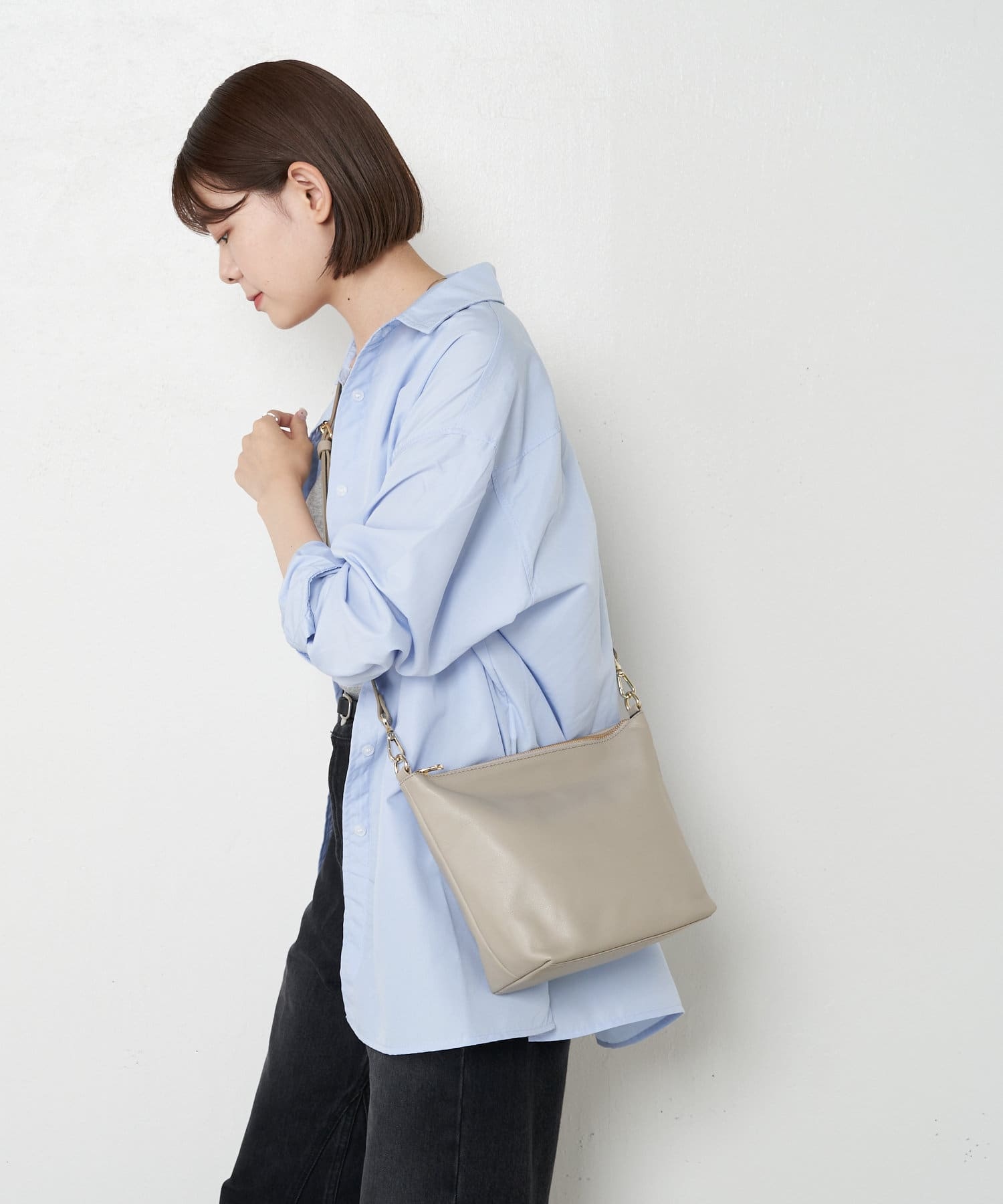 Russet Soft leather simple shoulder bag