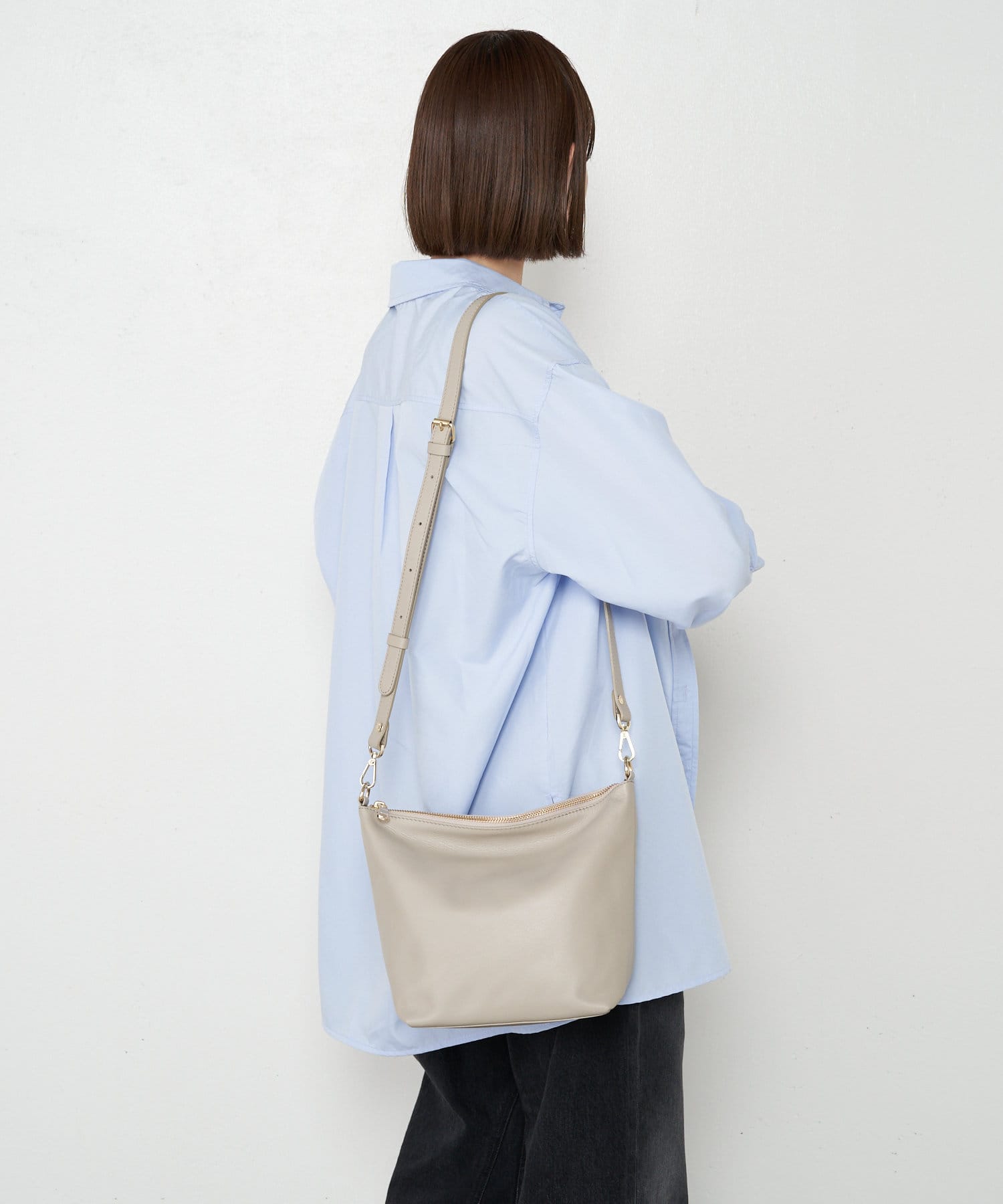 Russet Soft leather simple shoulder bag
