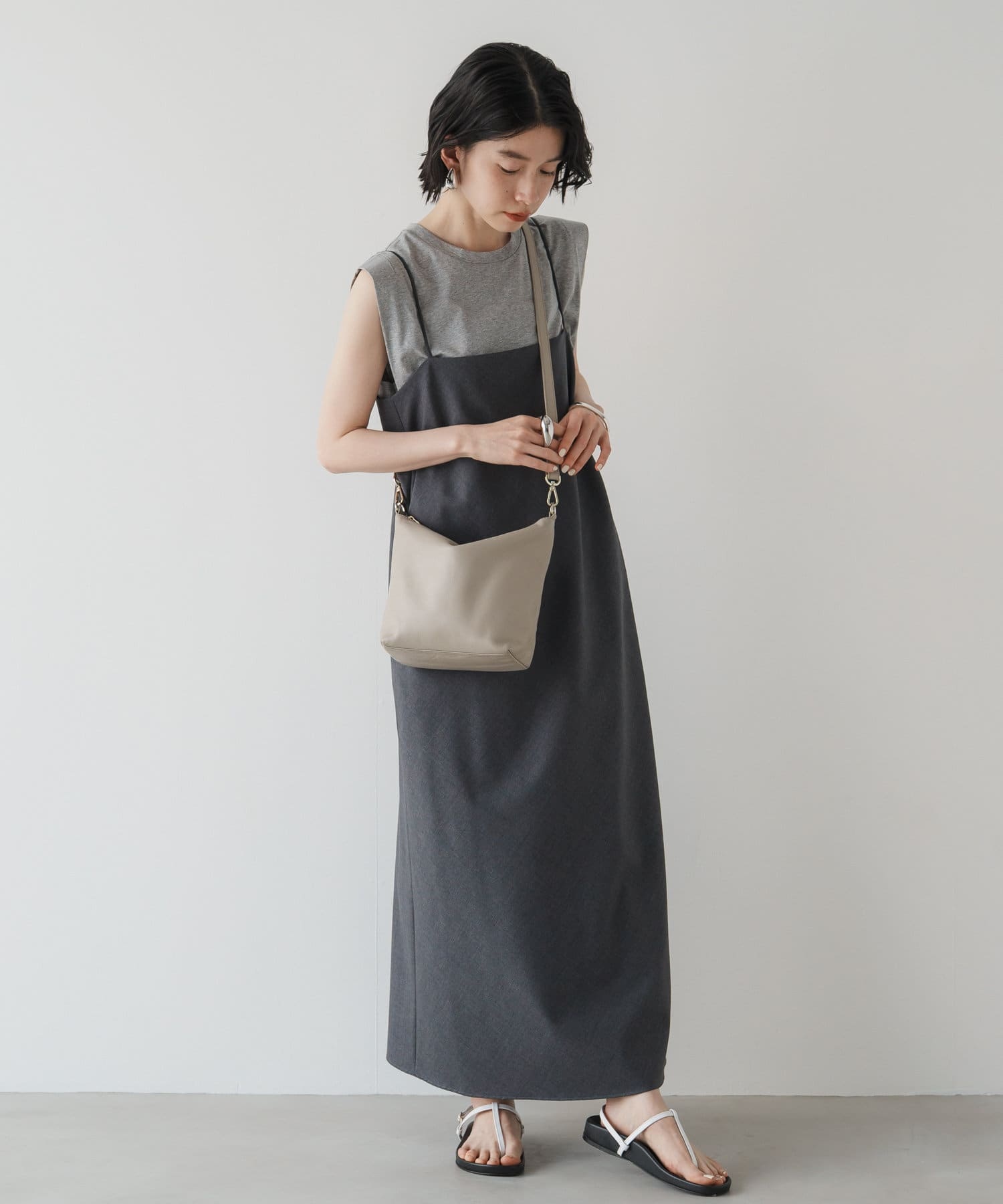 Russet Soft leather simple shoulder bag