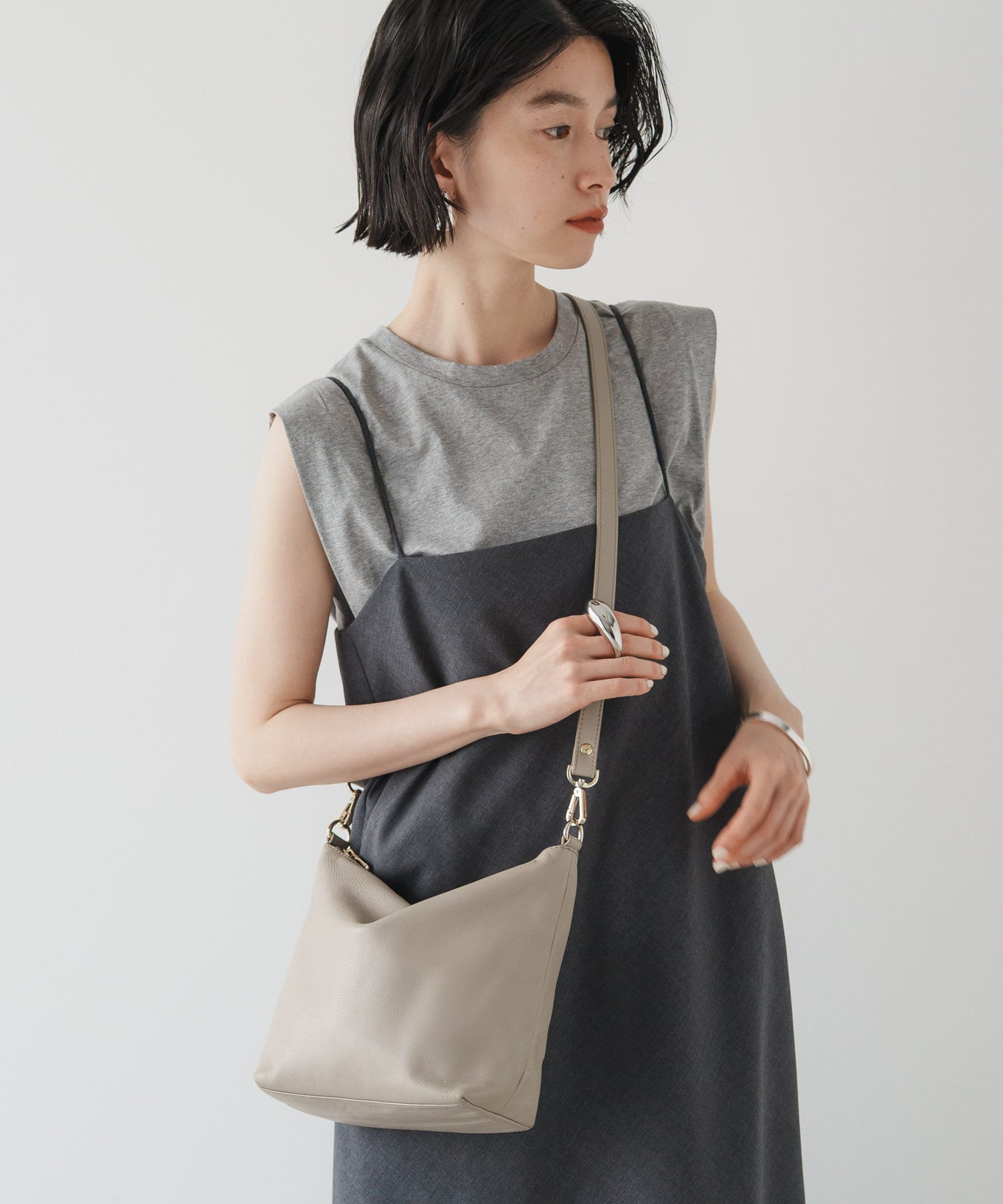 Russet Soft leather simple shoulder bag