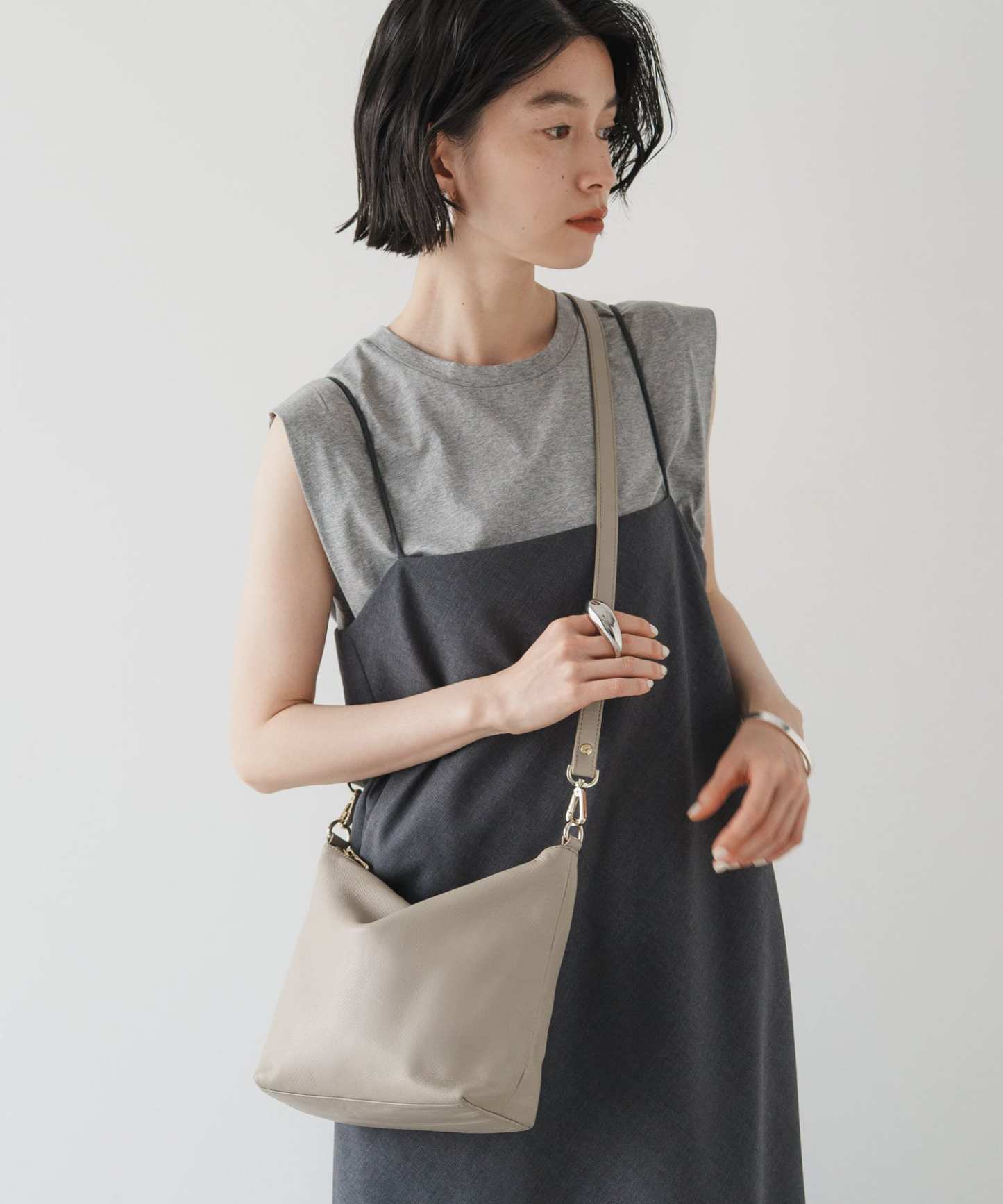 Russet Soft leather simple shoulder bag